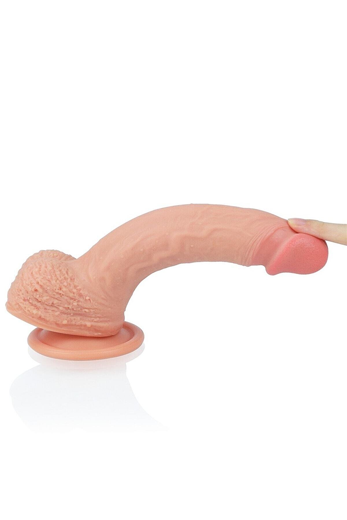 Meyrabest G&uuml;&ccedil;l&uuml; Vantuz Ile Sabi̇tlenebi̇li̇r Esnek Ten Dokulu &Ccedil;i̇ft Katmanlı 21 Cm Belden Bağlamalı Peni̇s