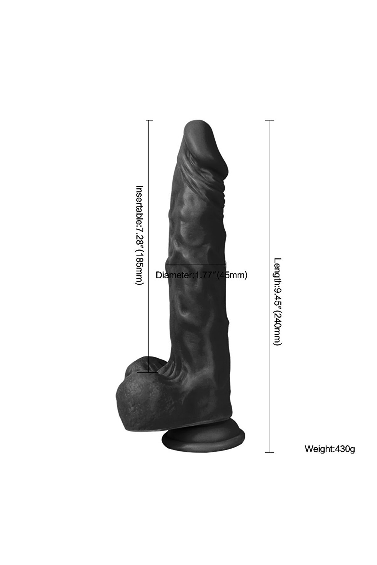 Meyrabest Vi̇ctory Hero 24 Cm Reali̇sti̇k Peni̇s Black Di̇ldo