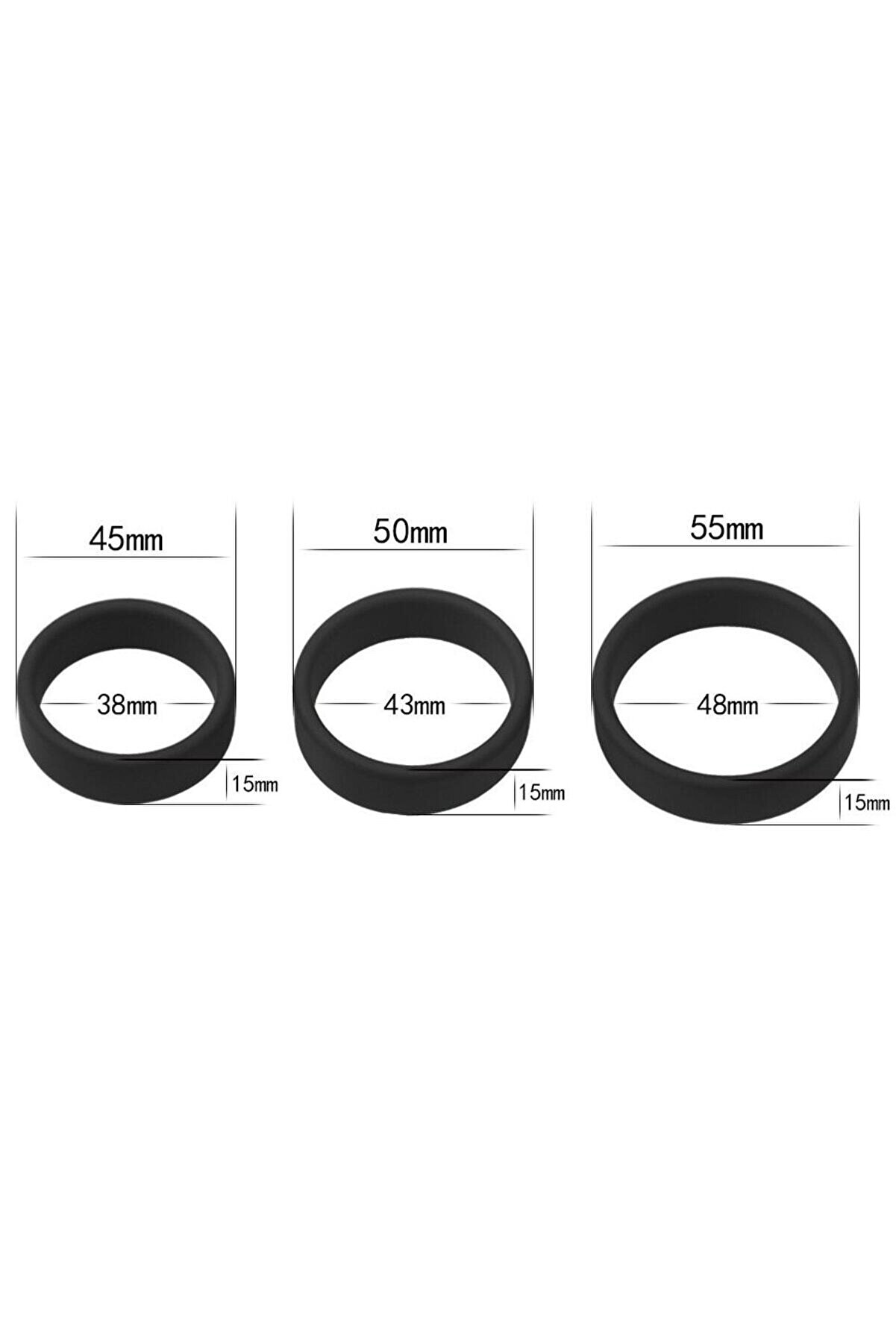 Erox Power Plus 3 Farklı Boyutta Esnek Si̇li̇kon Peni̇s Halkası