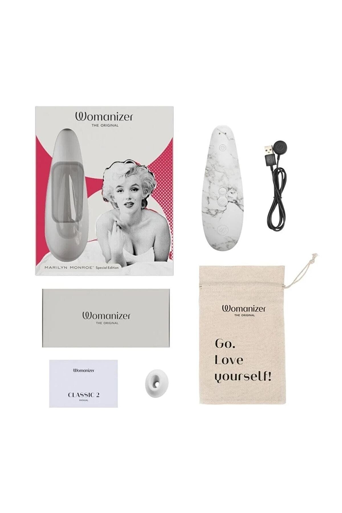 Erox Mari̇lyn Monroe&trade; Speci̇al Edi̇ti̇on Whi̇te Marble &Ouml;zel &Uuml;reti̇m Vi̇brat&ouml;r