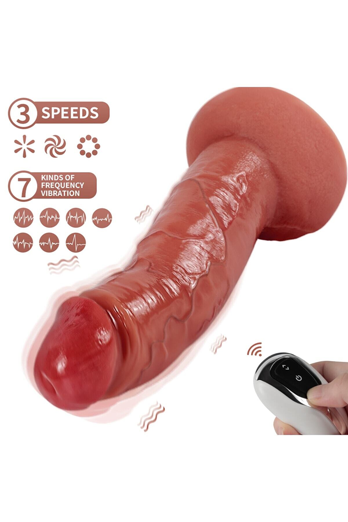 Erox Tom Uzaktan Kumandalı Vi̇brati̇ng Hareketli̇ Ve Ti̇treşi̇mli̇ Reali̇sti̇k Vi̇brat&ouml;r