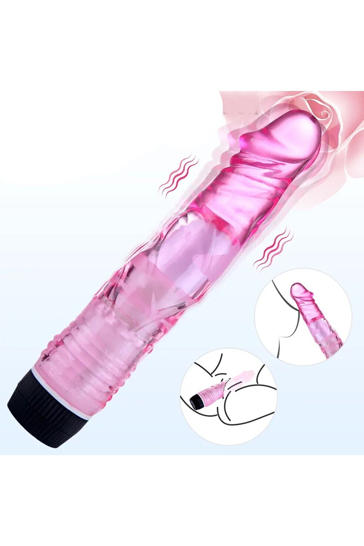 Erox 18 Cm Multi̇speed Hızı Ayarlanabi̇li̇r Jel Dokulu Pembe Reali̇sti̇k Di̇ldo Vi̇brat&ouml;r