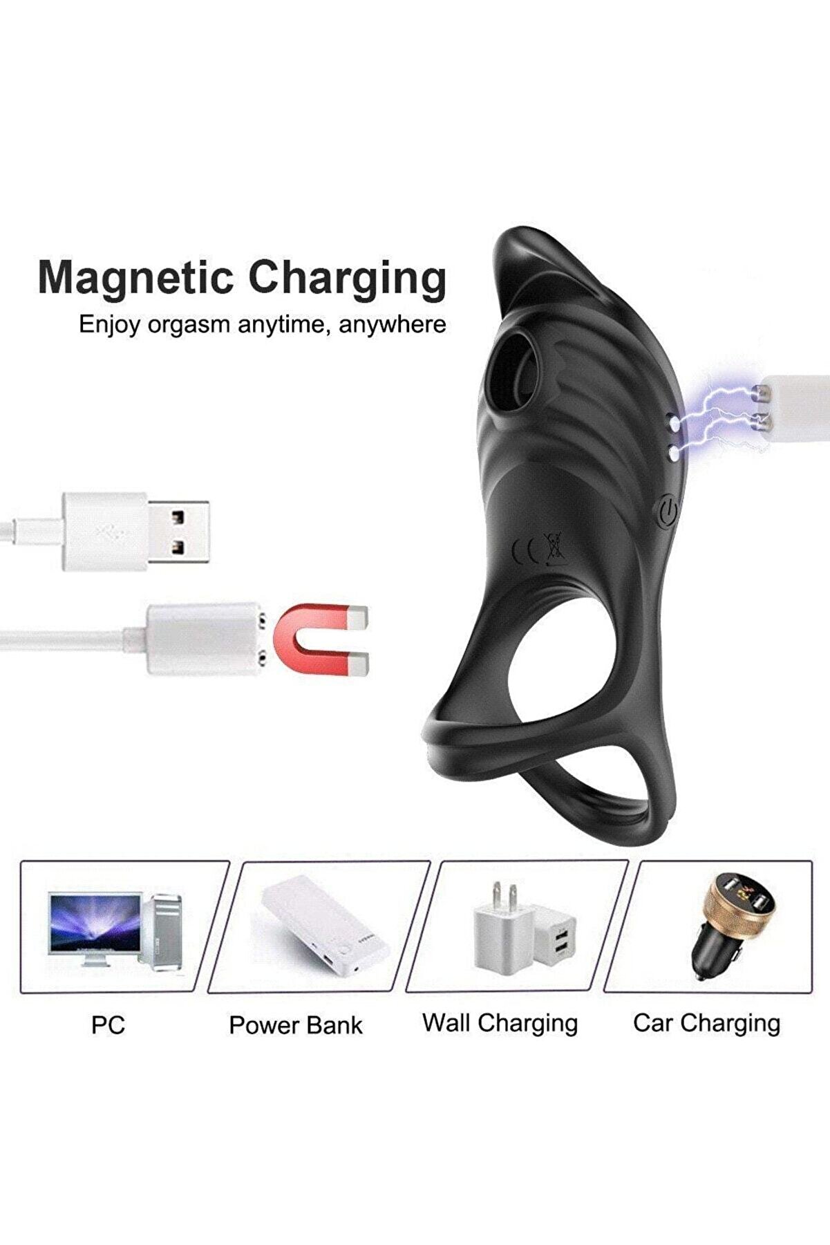 Erox Uzaktan Kumandalı Emi̇ş G&uuml;&ccedil;l&uuml; Peni̇s Halkası Vi̇brat&ouml;r