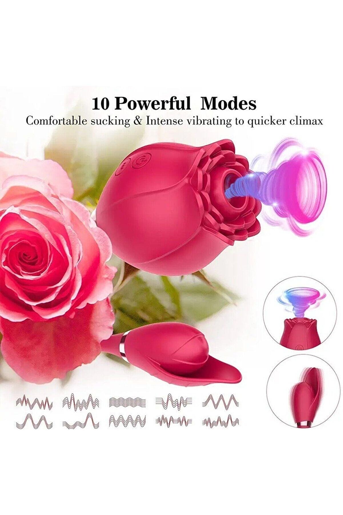Erox Rose Kli̇toral Emi̇ş G&uuml;&ccedil;l&uuml; G&uuml;l Vi̇brat&ouml;r