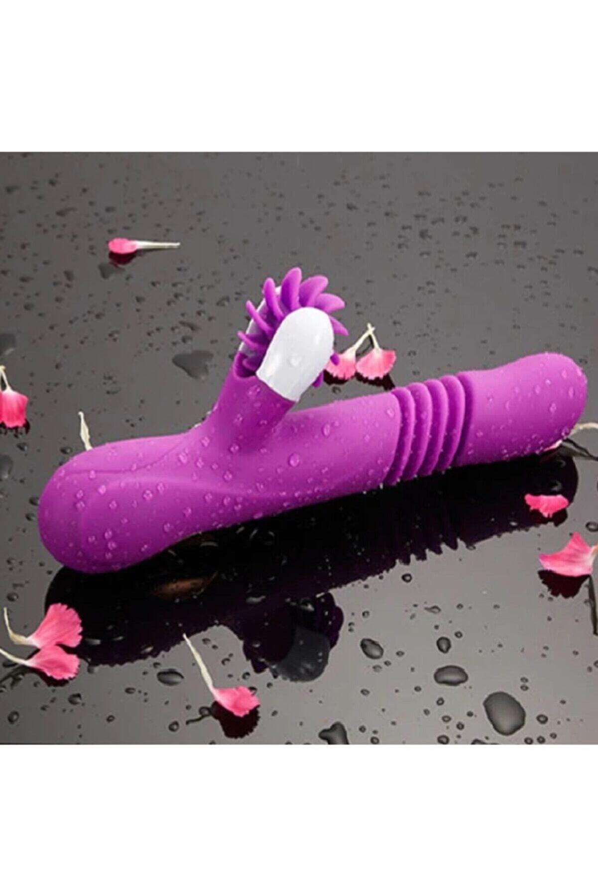 Erox Ileri̇ Geri̇ Hareketli̇ Rabbi̇tli̇ Kli̇toral Yalama Tongue Teknoloji̇k Vi̇brat&ouml;r Purple