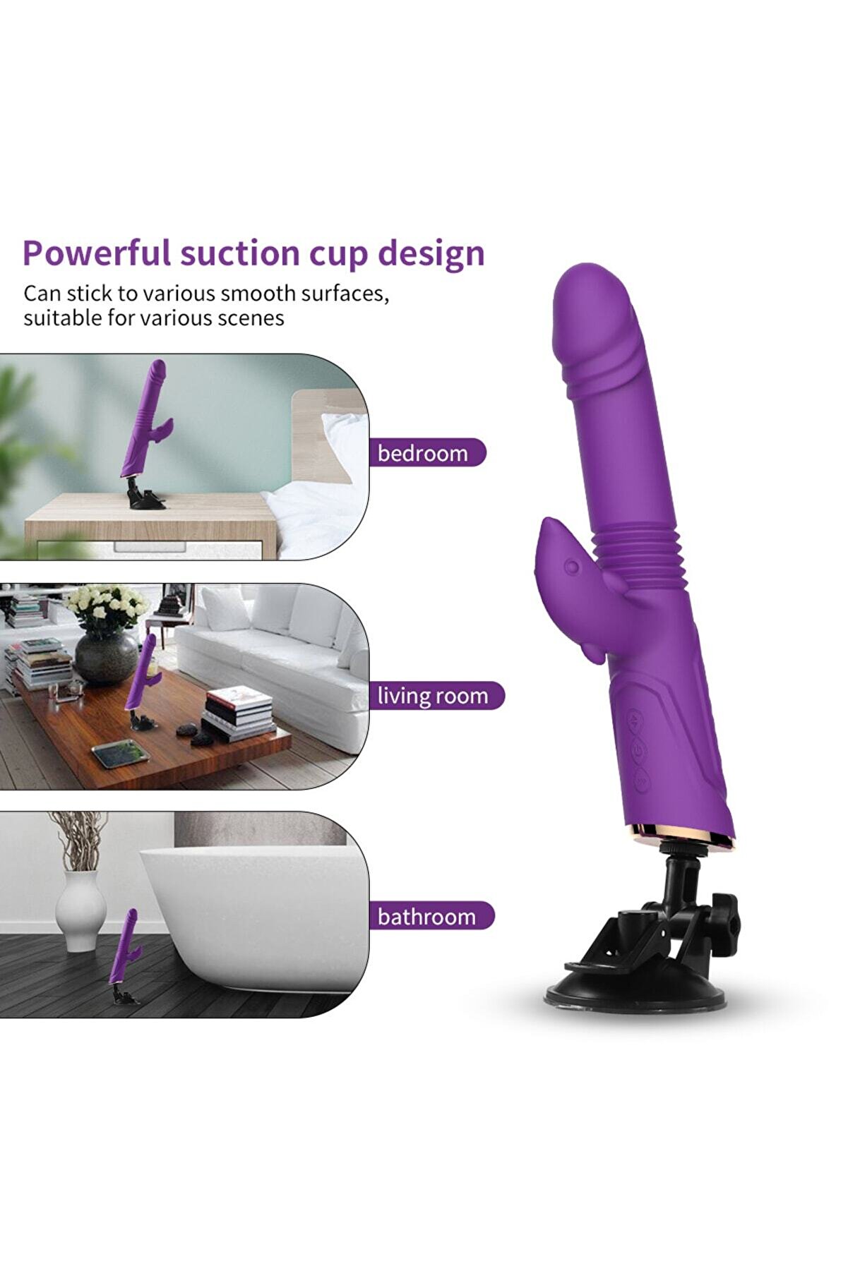 Erox Vantuzlu Ileri̇ Geri̇ Hareketli̇ Rabbi̇tli̇ Tavşan Vi̇brat&ouml;r