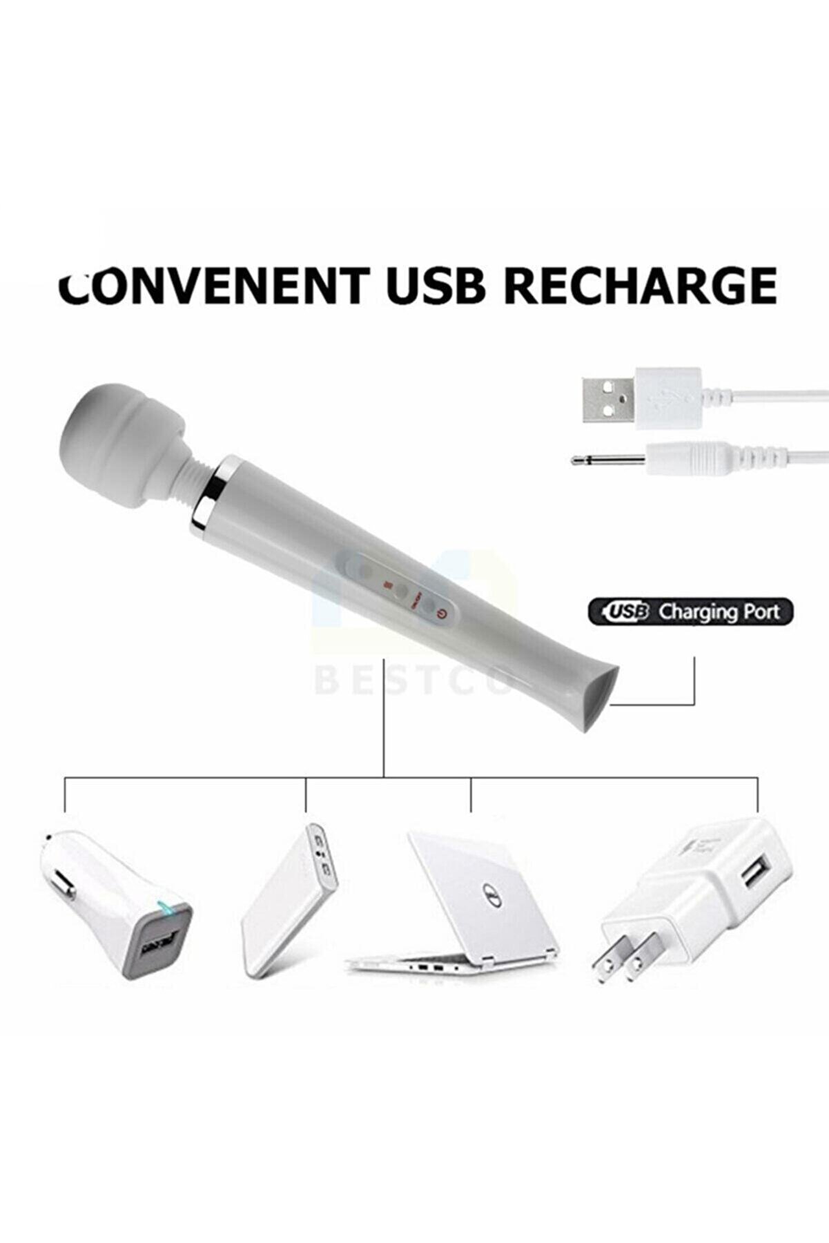 Erox Si̇yah Magi̇c Massager Profesyonel 10 Modlu G&uuml;&ccedil;l&uuml; Masaj Aleti̇