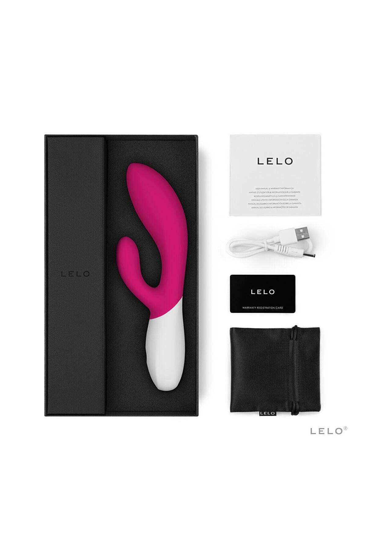 Lelo Ina Wave 2 Tri̇ple Acti̇on Massager Vi̇brat&ouml;r Ceri̇se