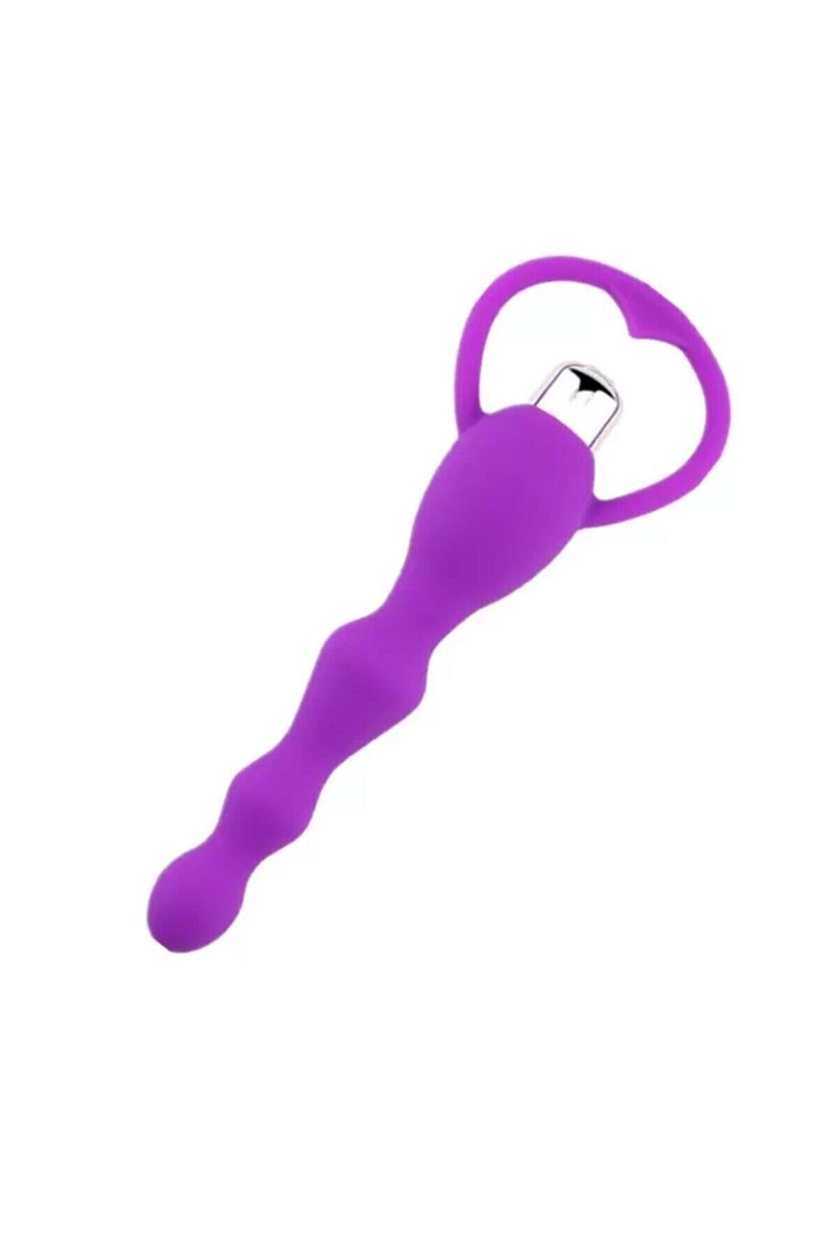 Erox Pleasure Sli̇cone Anal Beads Vi̇brat&ouml;r Purple