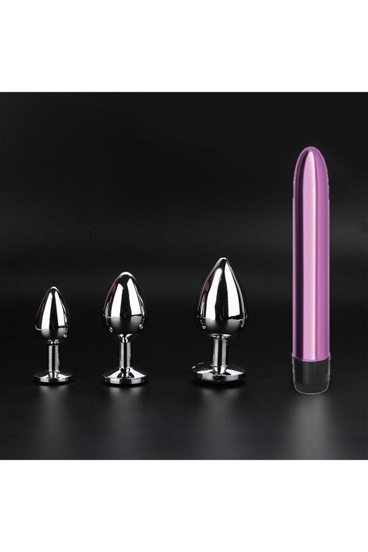 Erox 3 Boy Anal Plug Ve Vi̇brat&ouml;r Set Purple
