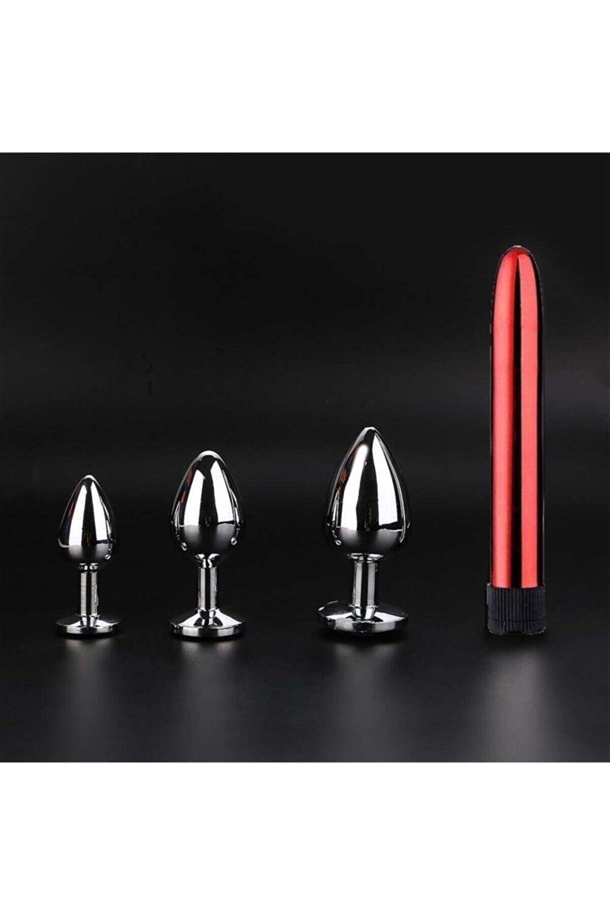 Erox 3 Boy Anal Plug Vi̇brat&ouml;r Set Red