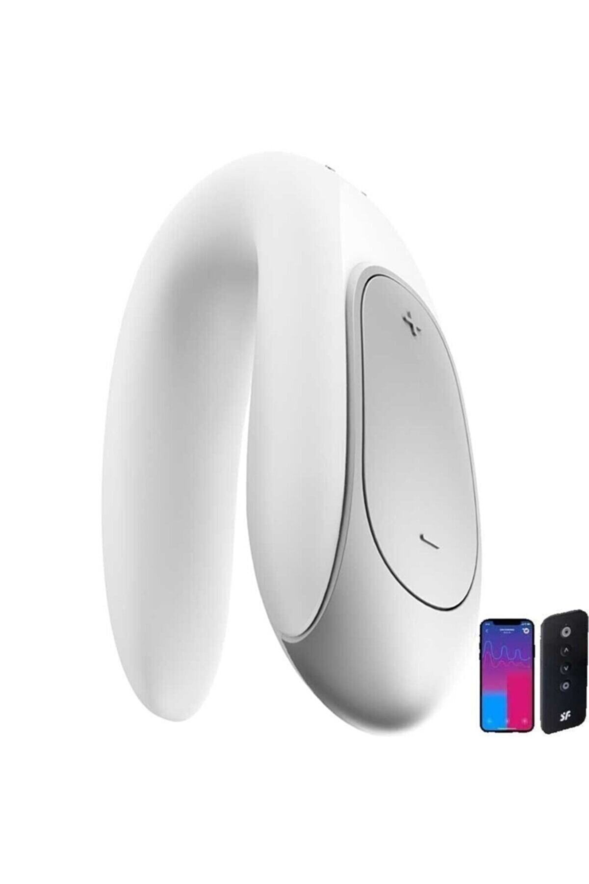 Erox Double Fun Whi̇te Telefon Kontroll&uuml; Ve Uzaktan Kumandalı &Ccedil;i̇ftler I&ccedil;i̇n Vi̇brat&ouml;r