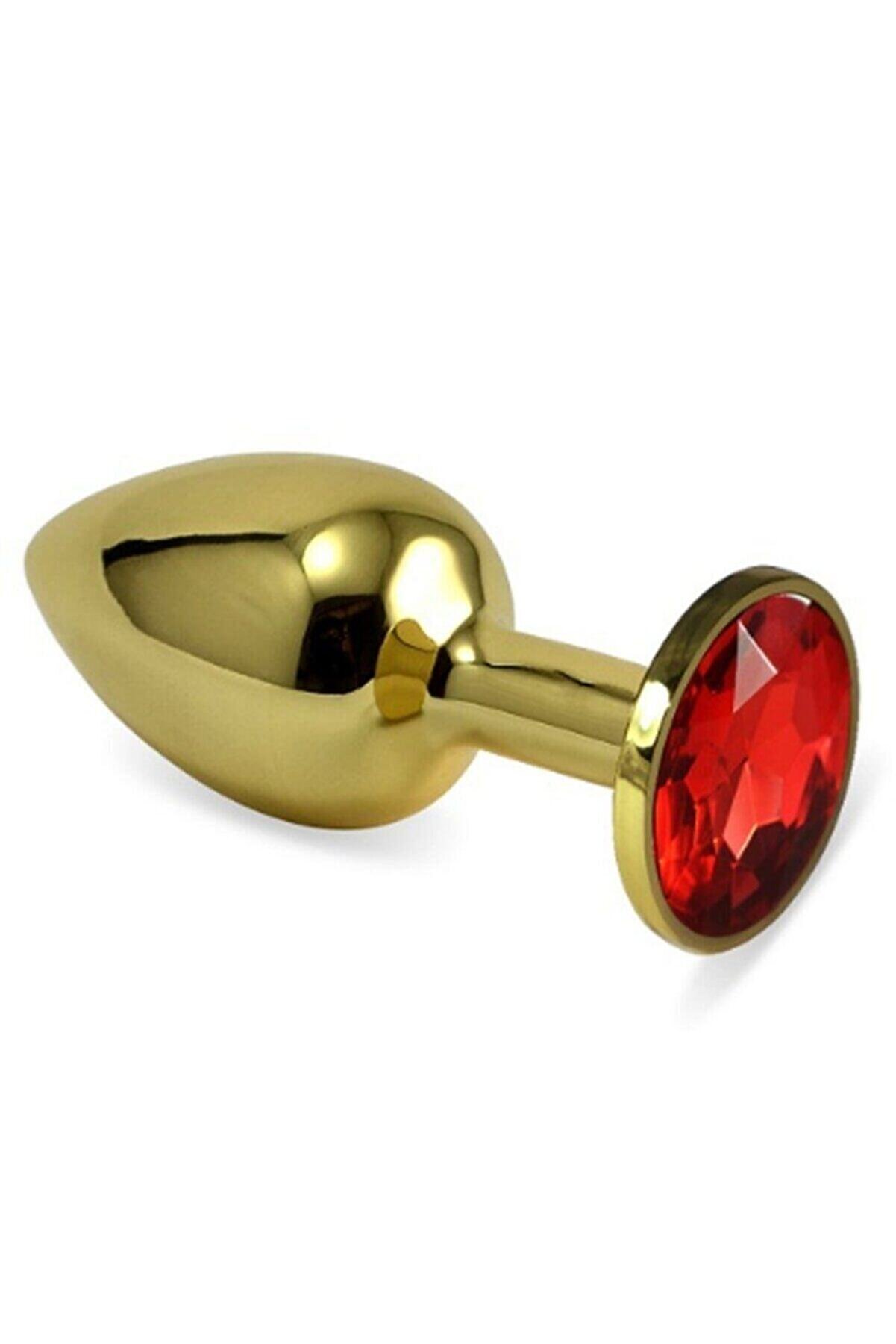 Meyrabest Small Gold Anal Play Red Jewellery Anal Metal Plug