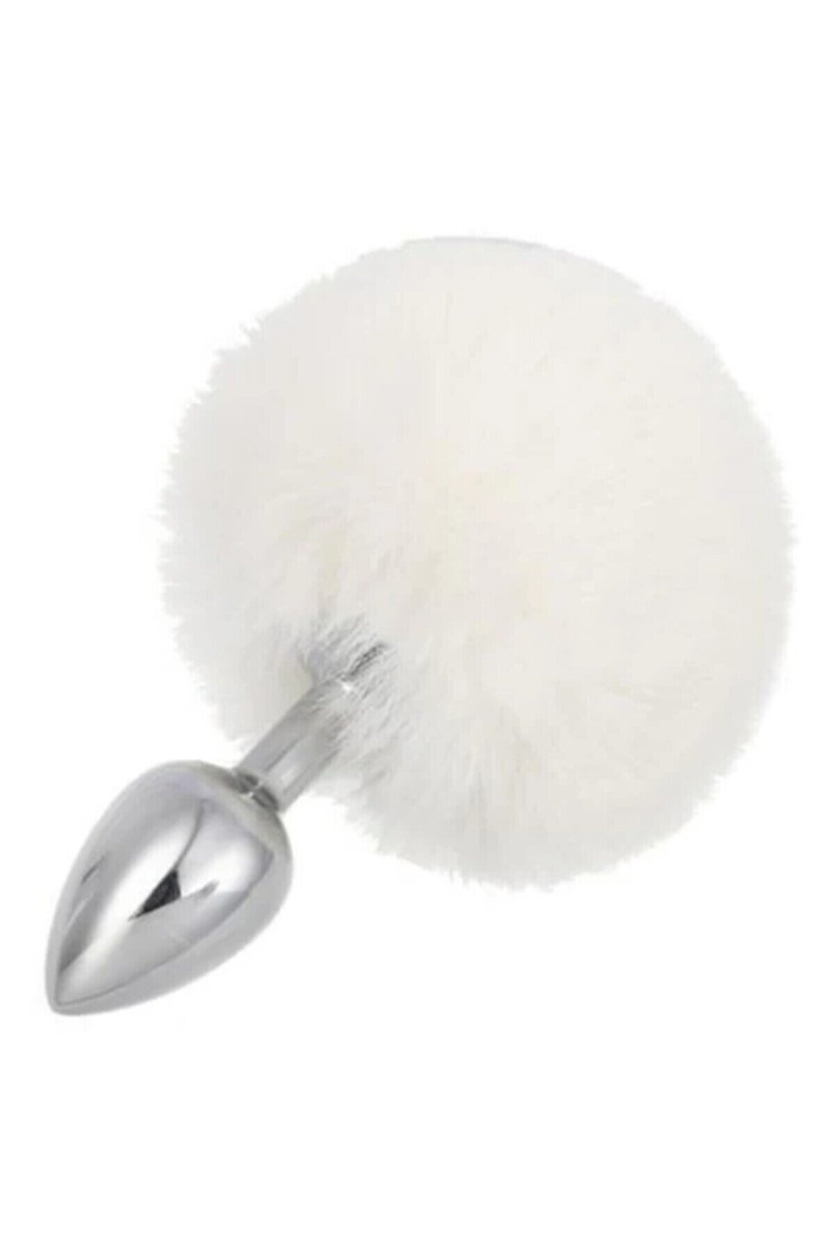 Meyrabest World Bunny Tai̇l Peluşlu Metal Anal Plug-Whi̇te