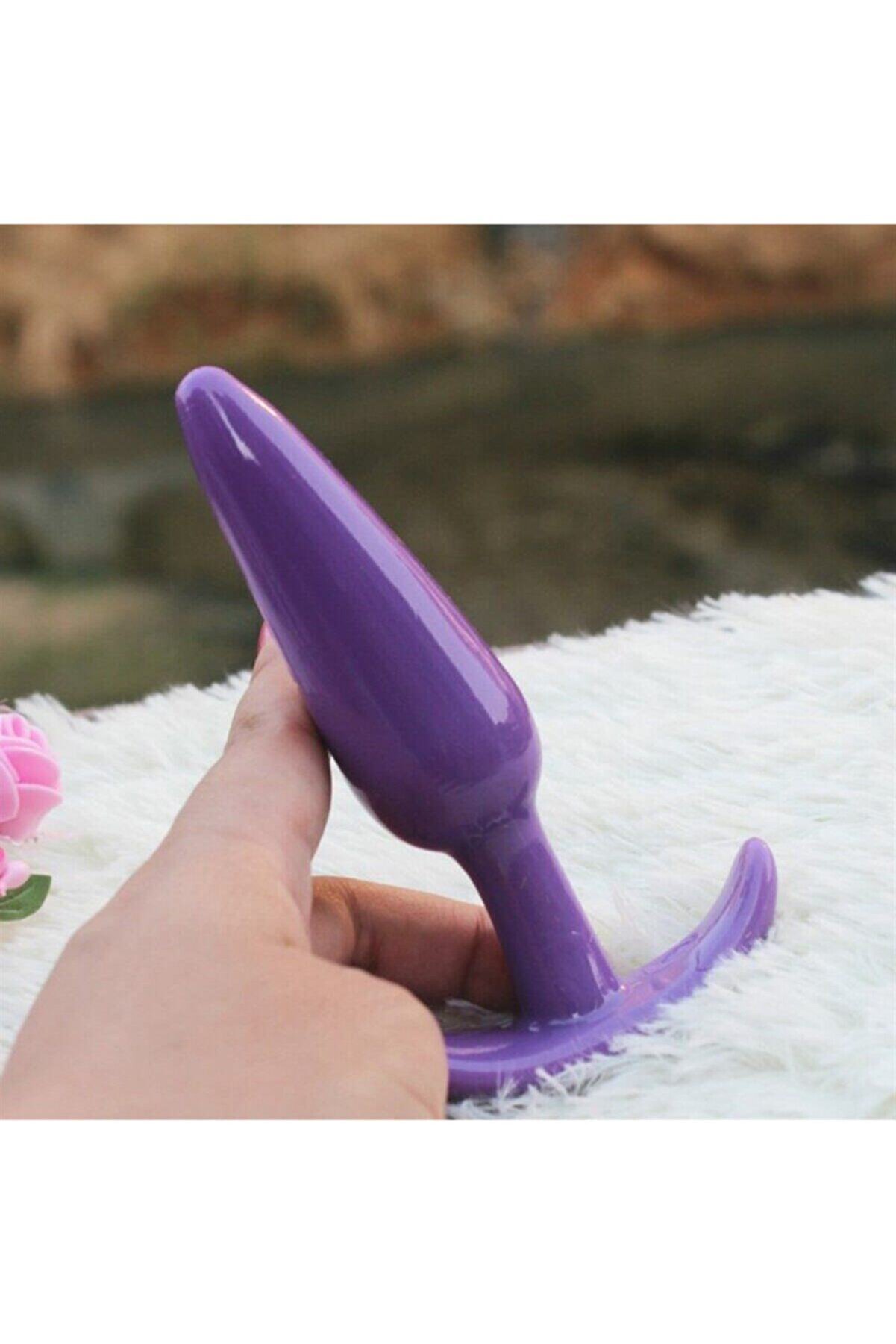 Meyrabest Y&uuml;ksek Kali̇te Parlak Y&uuml;zey Jel Dokulu Yumuşak Dokulu Klasi̇k Anal Plug Mor