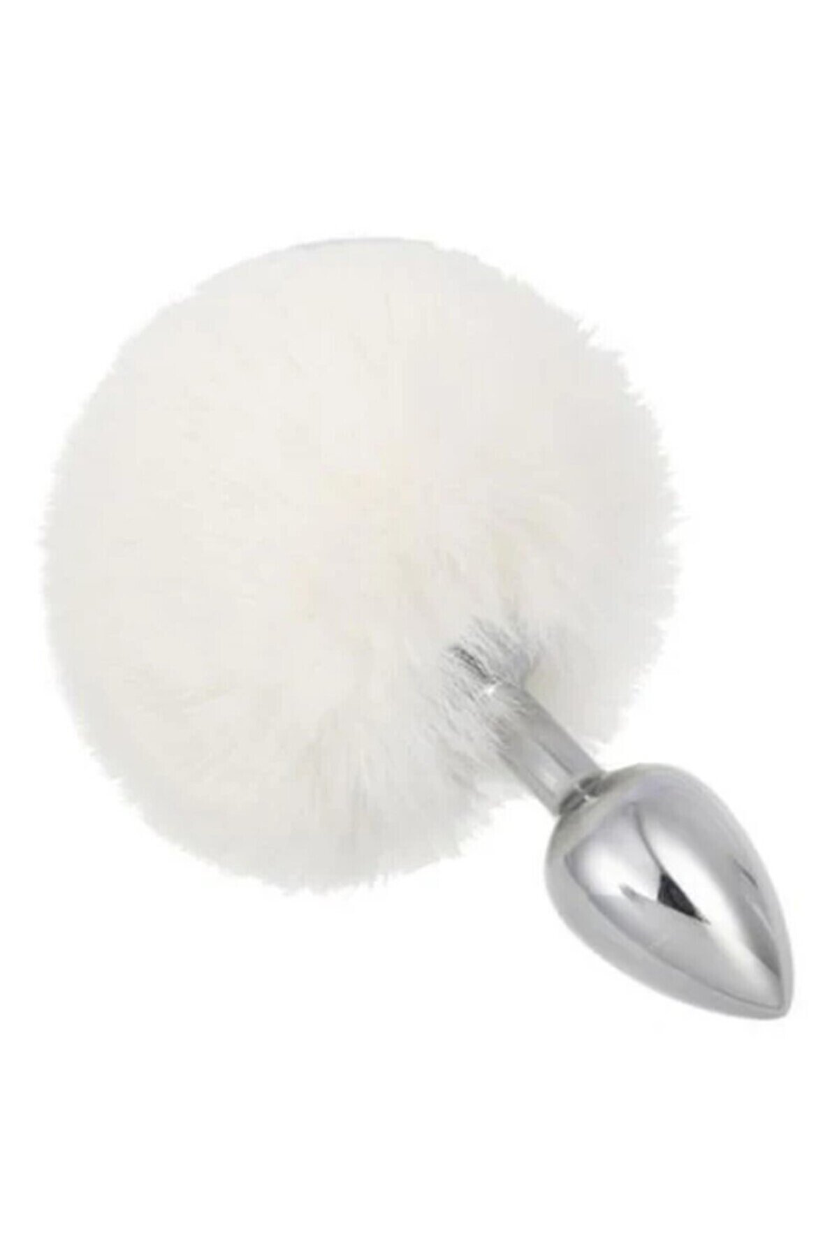 Meyrabest World Bunny Tai̇l Peluşlu Metal Anal Plug-Whi̇te
