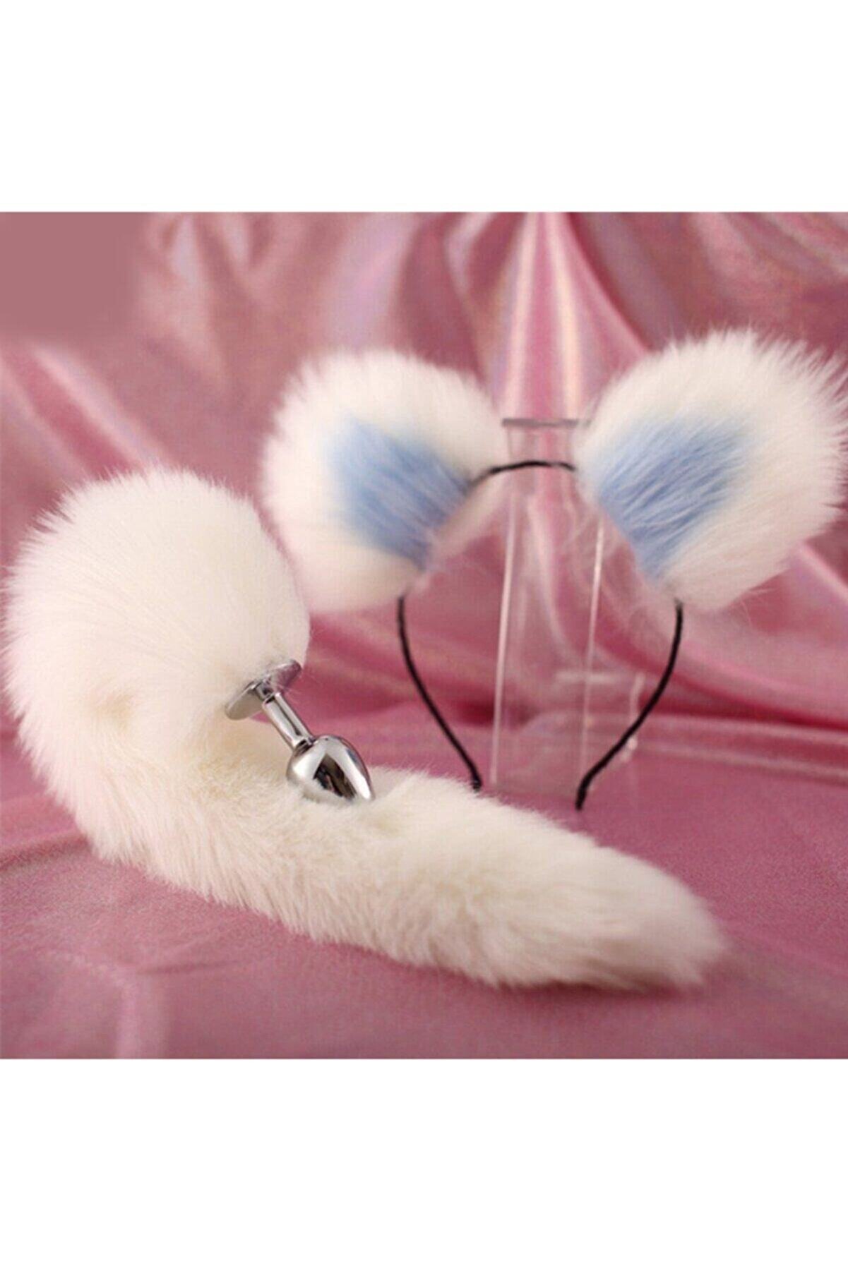 Meyrabest Small Fox Tai̇l Crown Blue Metal Kuyruklu Anal Plug