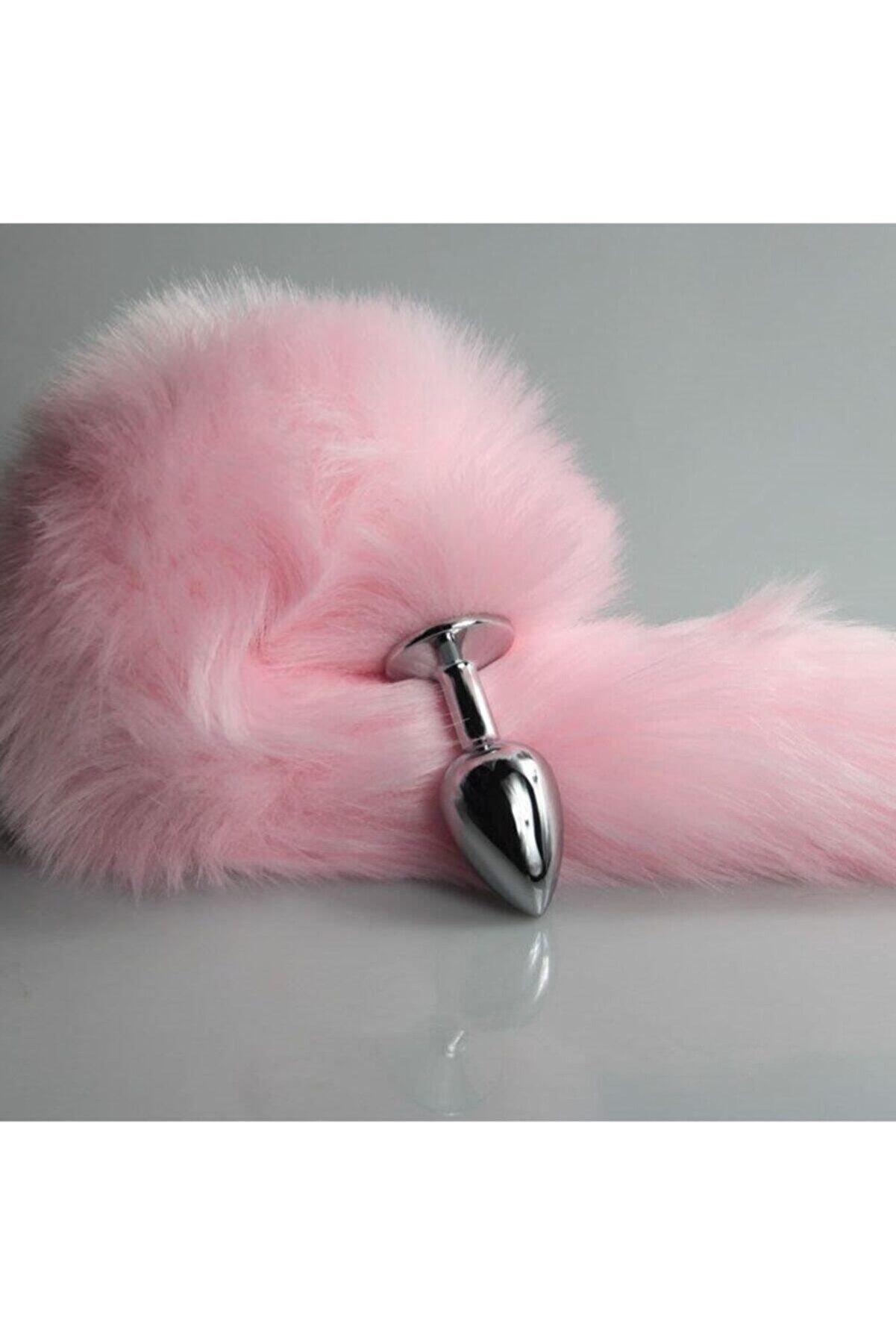 Meyrabest Pi̇nk Fox Tai̇l Ti̇lki̇ Kuyruklu Metal Anal Plug