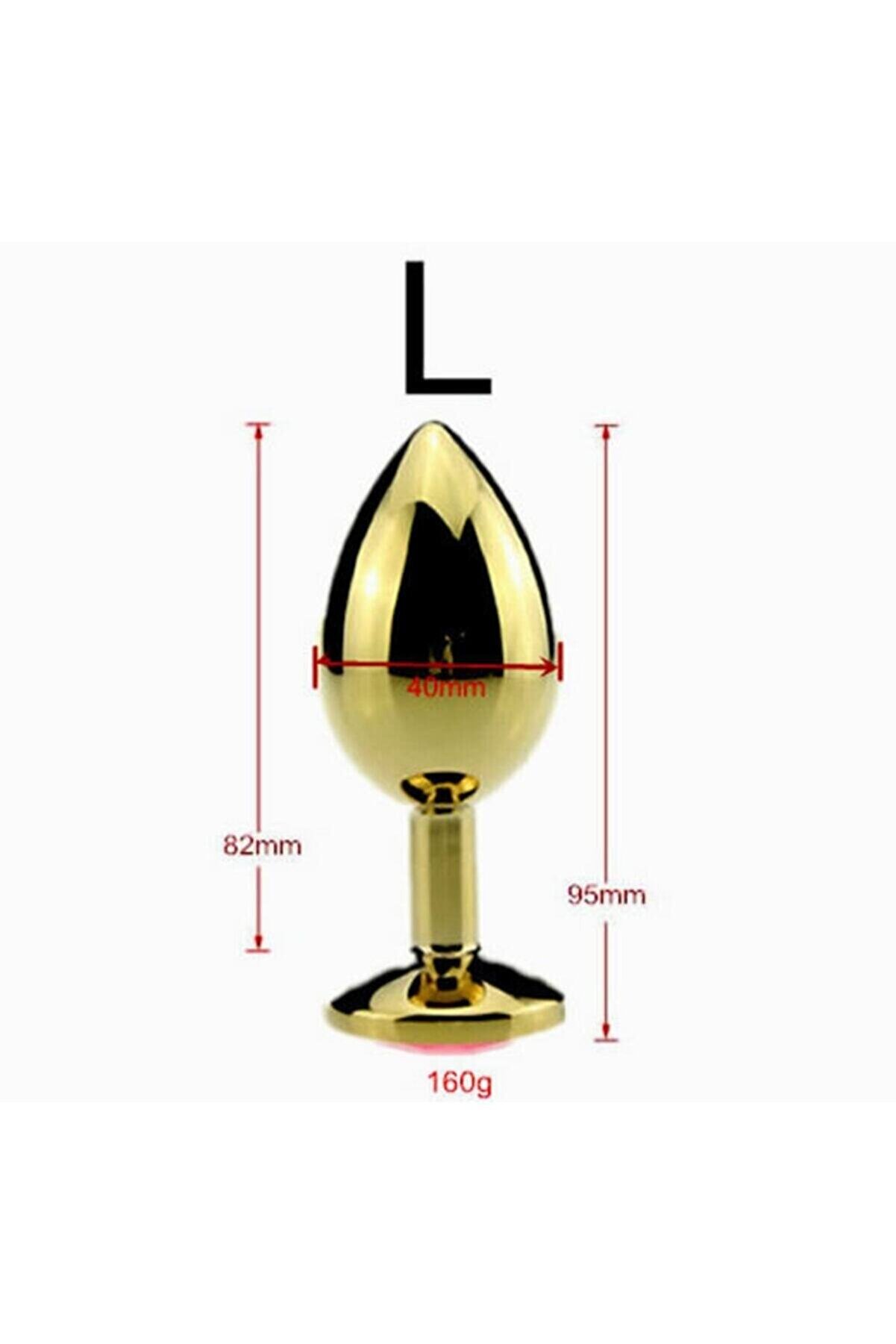 Meyrabest Gold Kırmızı Taşlı Metal Anal Tapa Large