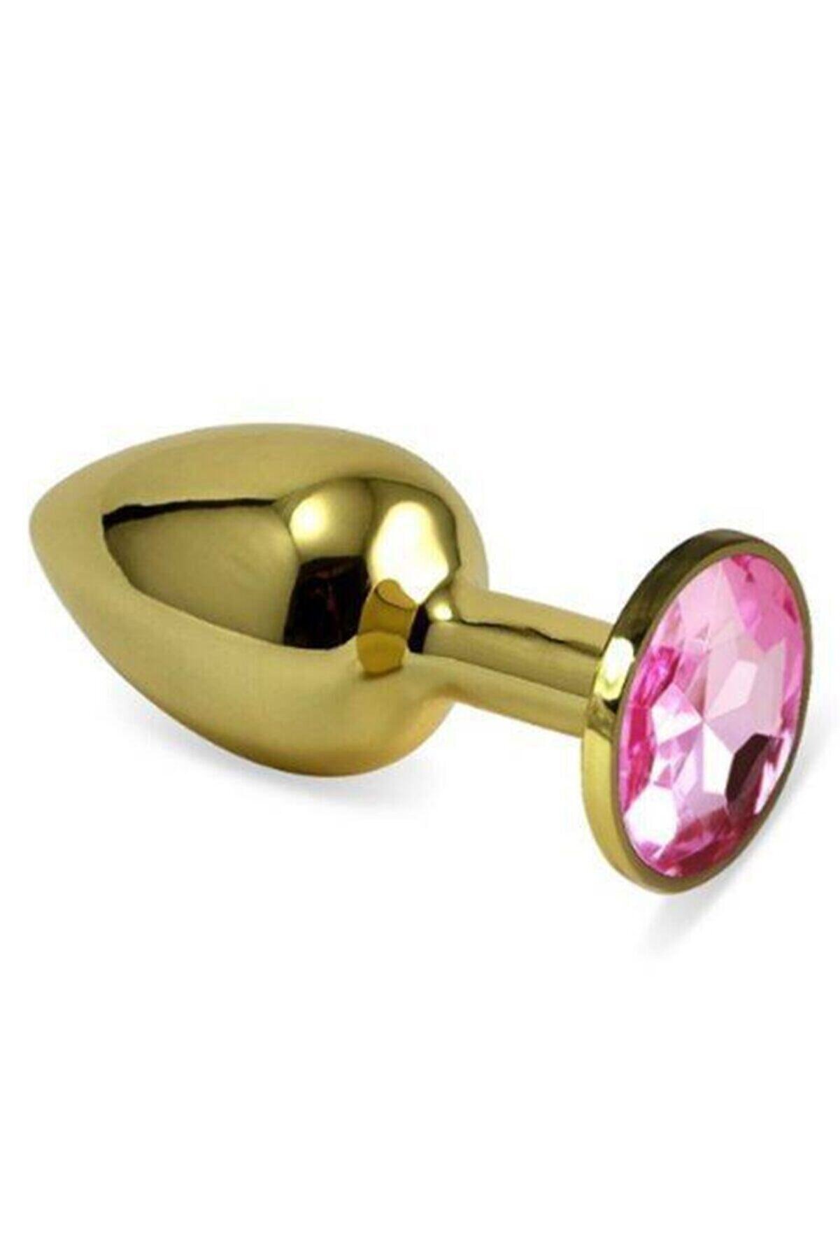Meyrabest Small Gold Anal Play Pi̇nk Jewellery Anal Metal Plug