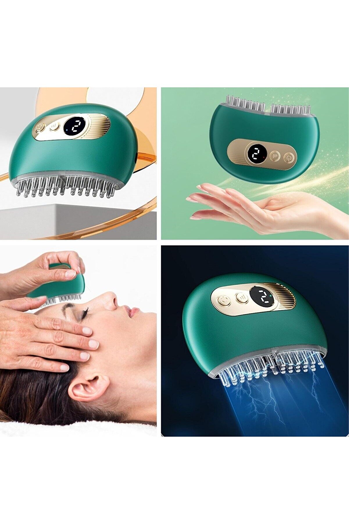 Go İthalat Akıllı Elektri̇k Akımlı Ems Ti̇treşi̇mli̇ Masaj Tarağı Kademeli̇ Y&uuml;z Masaj Aleti̇ Aparatı