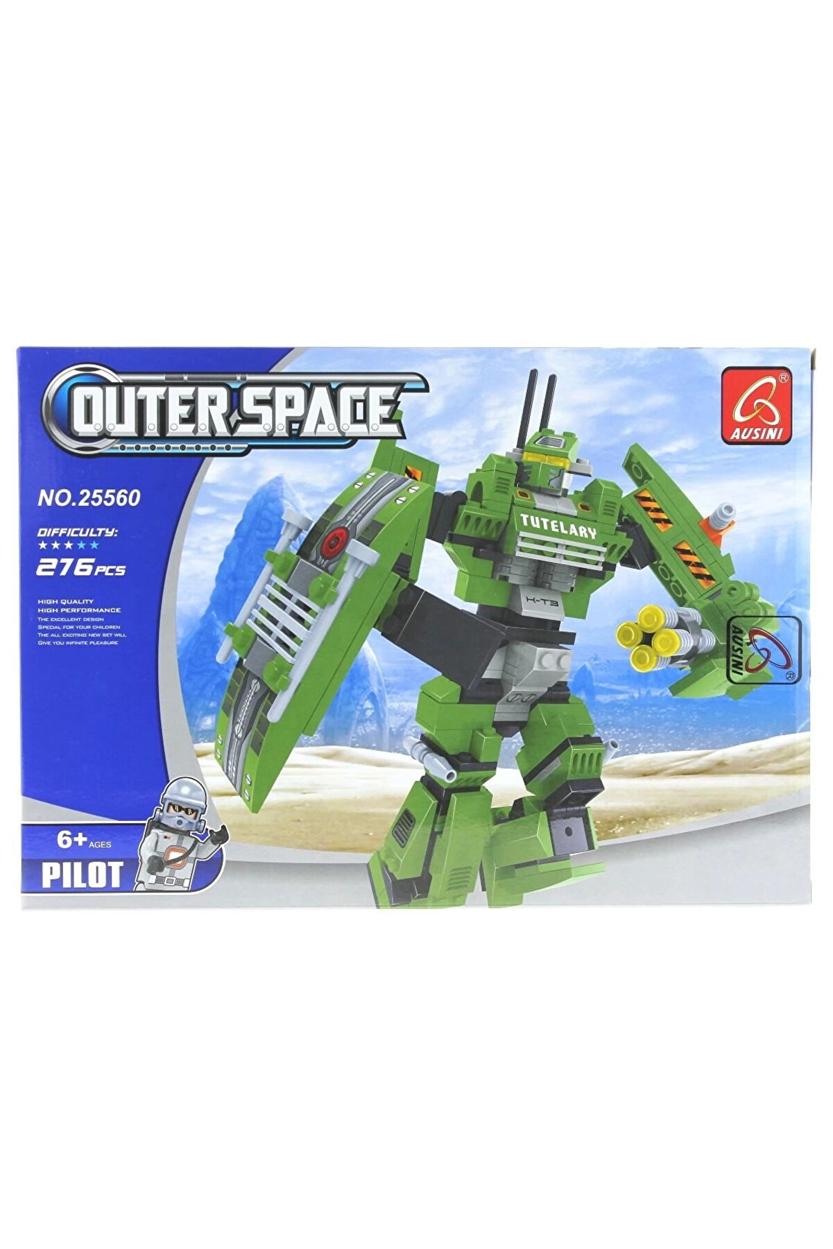 Ausi̇ni̇ Outer Space 276 Parça Yeşi̇l Robot