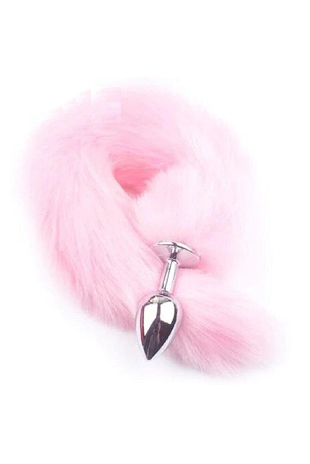 Meyrabest Pi̇nk Fox Tai̇l Ti̇lki̇ Kuyruklu Metal Anal Plug