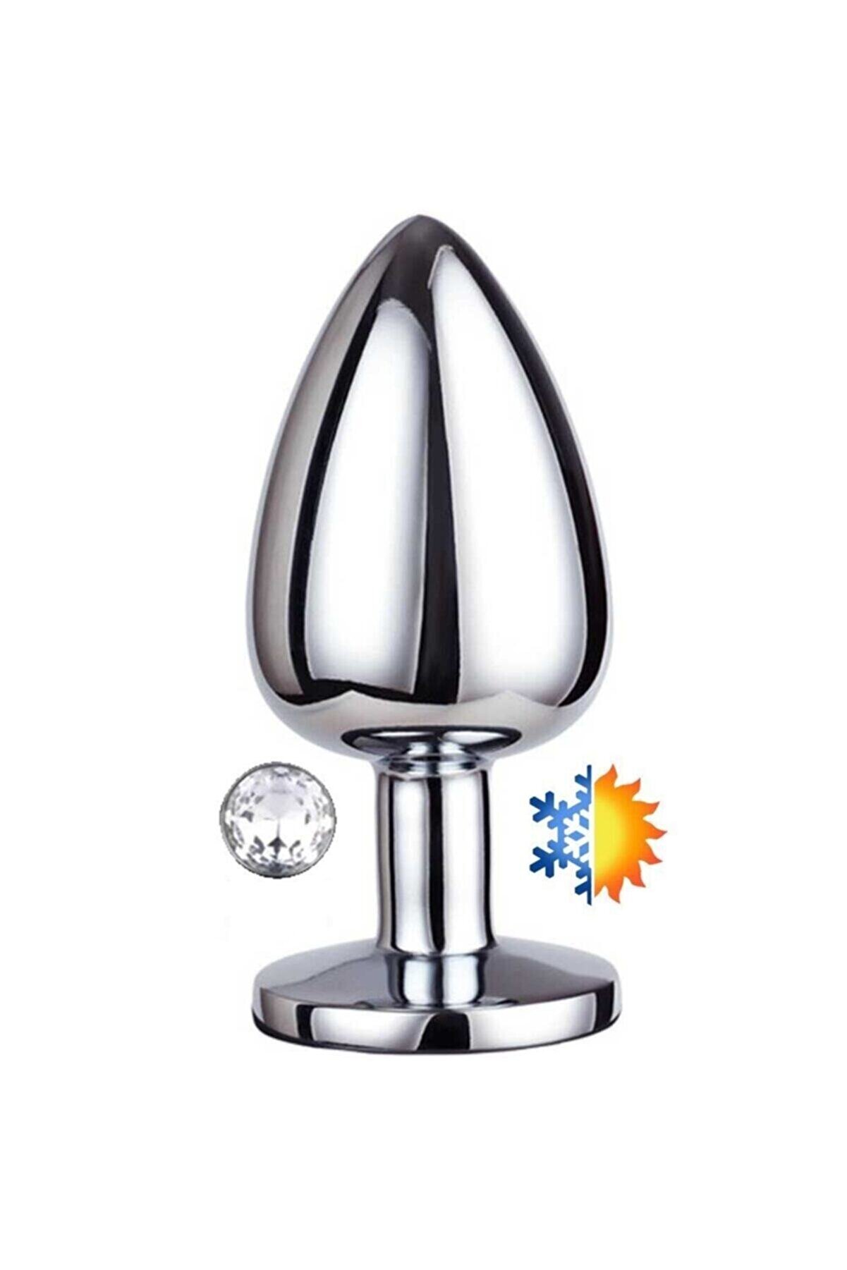 Erox Medi̇um Whi̇te Anal Play Jewellery Anal Metal Plug