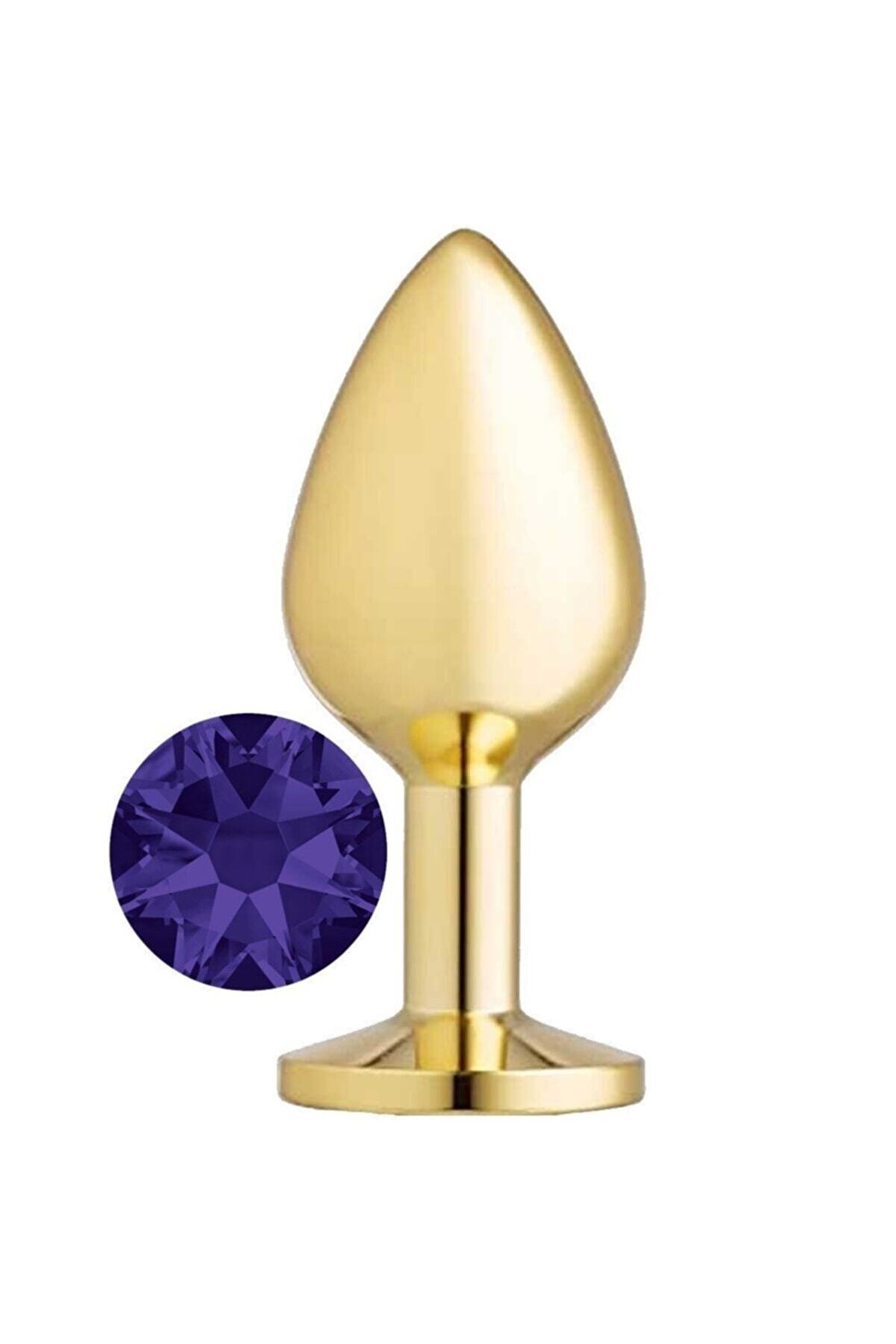 Meyrabest Small Gold Anal Play Purple Jewellery Anal Metal Plug