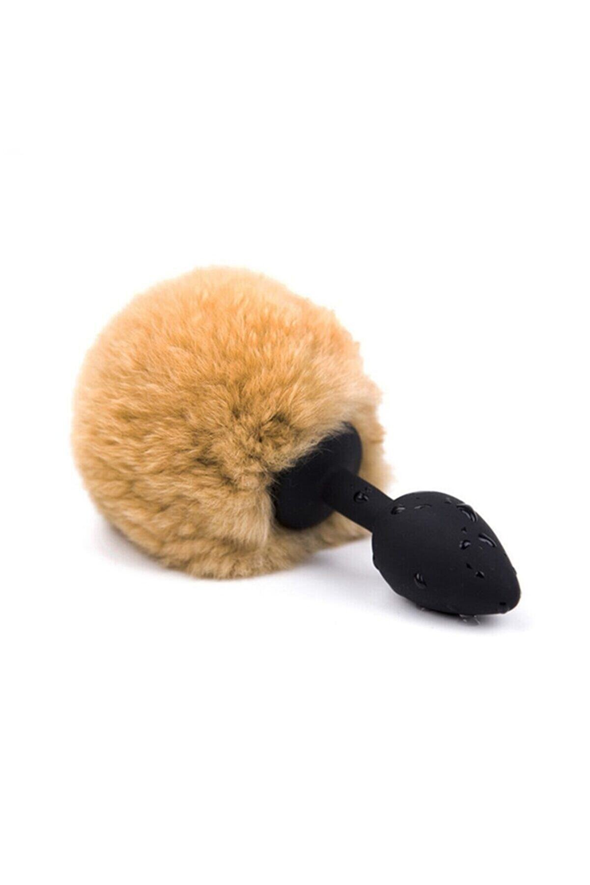 Meyrabest Sli̇cone Rabbi̇t Tai̇l Brown Kuyruklu Black Anal Plug