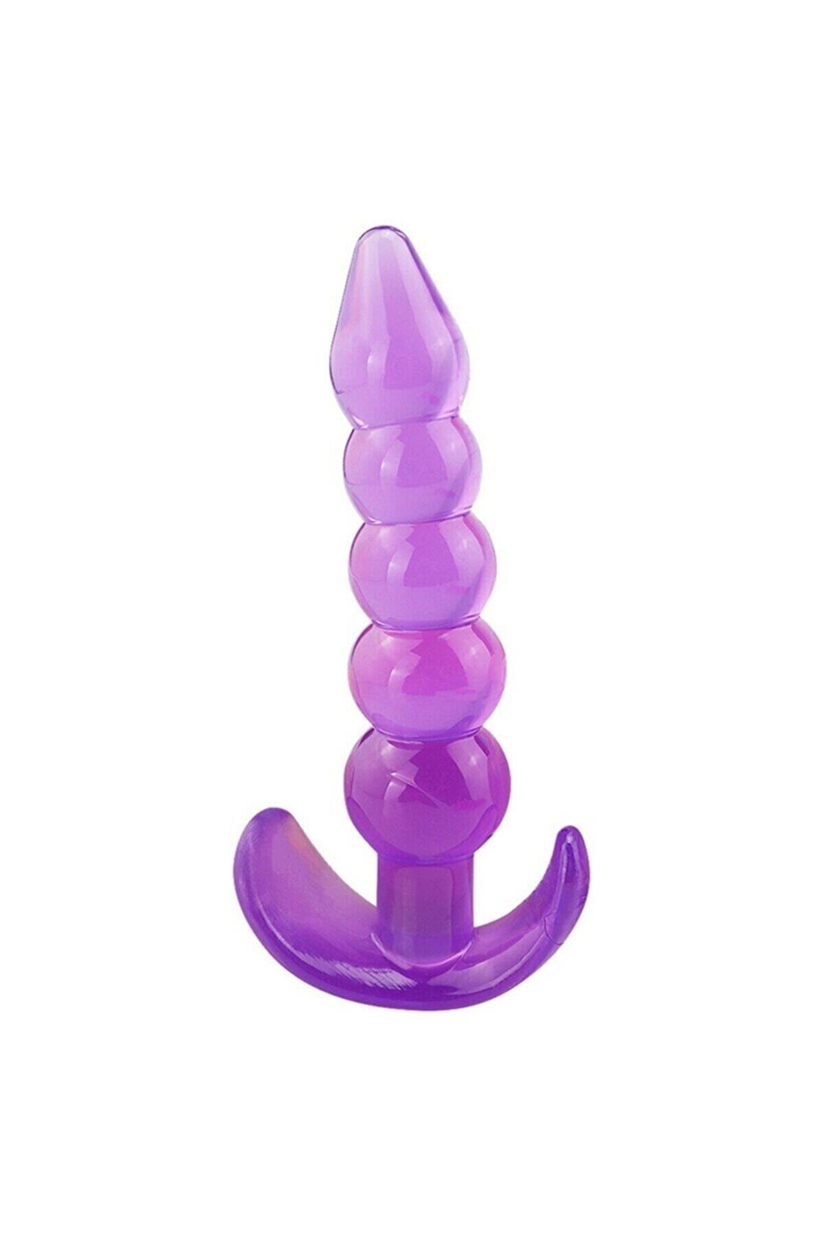 Meyrabest 5 Boğumlu Jel Dokulu Anal Plug Purple
