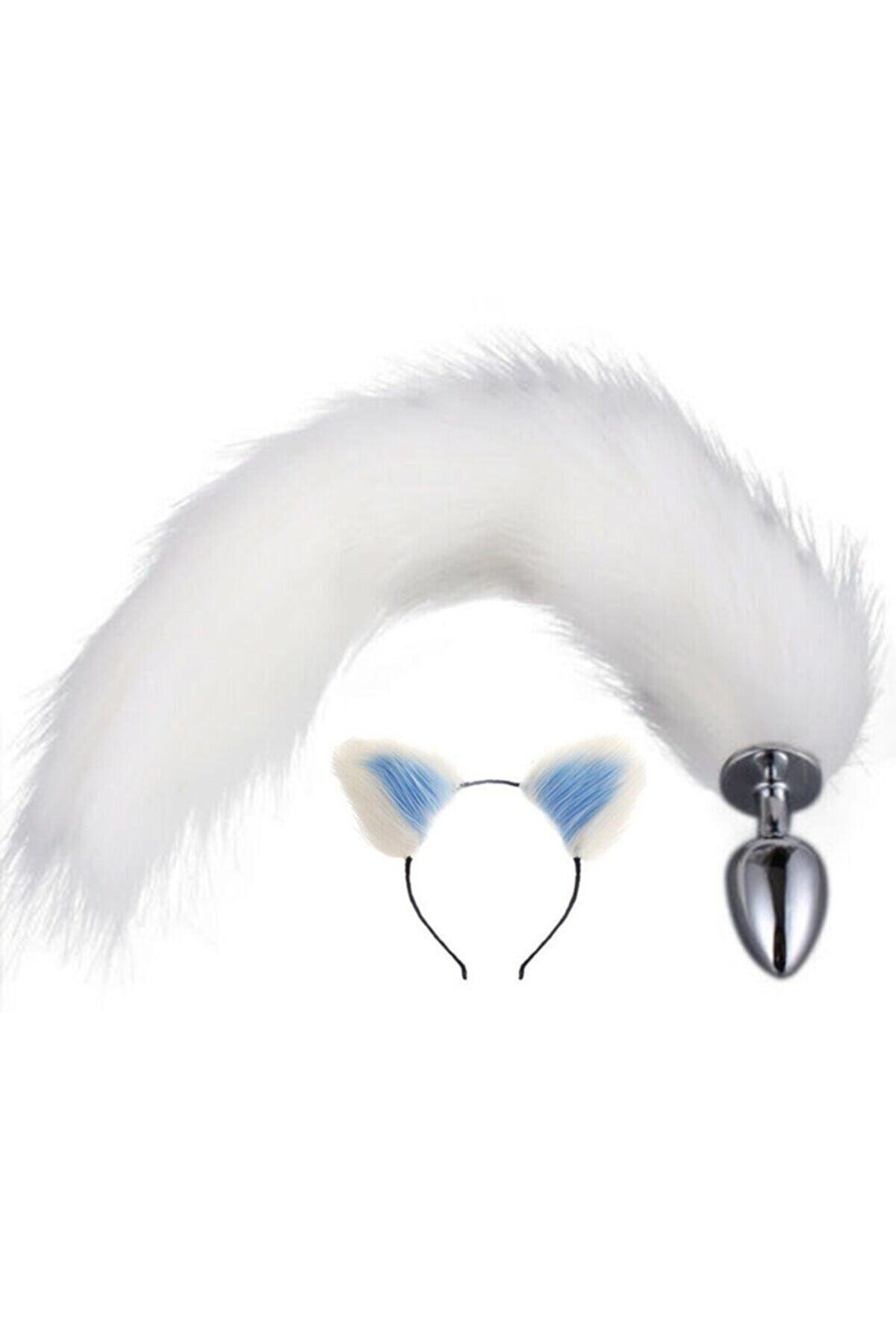 Meyrabest Medi̇um Fox Tai̇l Crown Blue Metal Kuyruklu Anal Plug