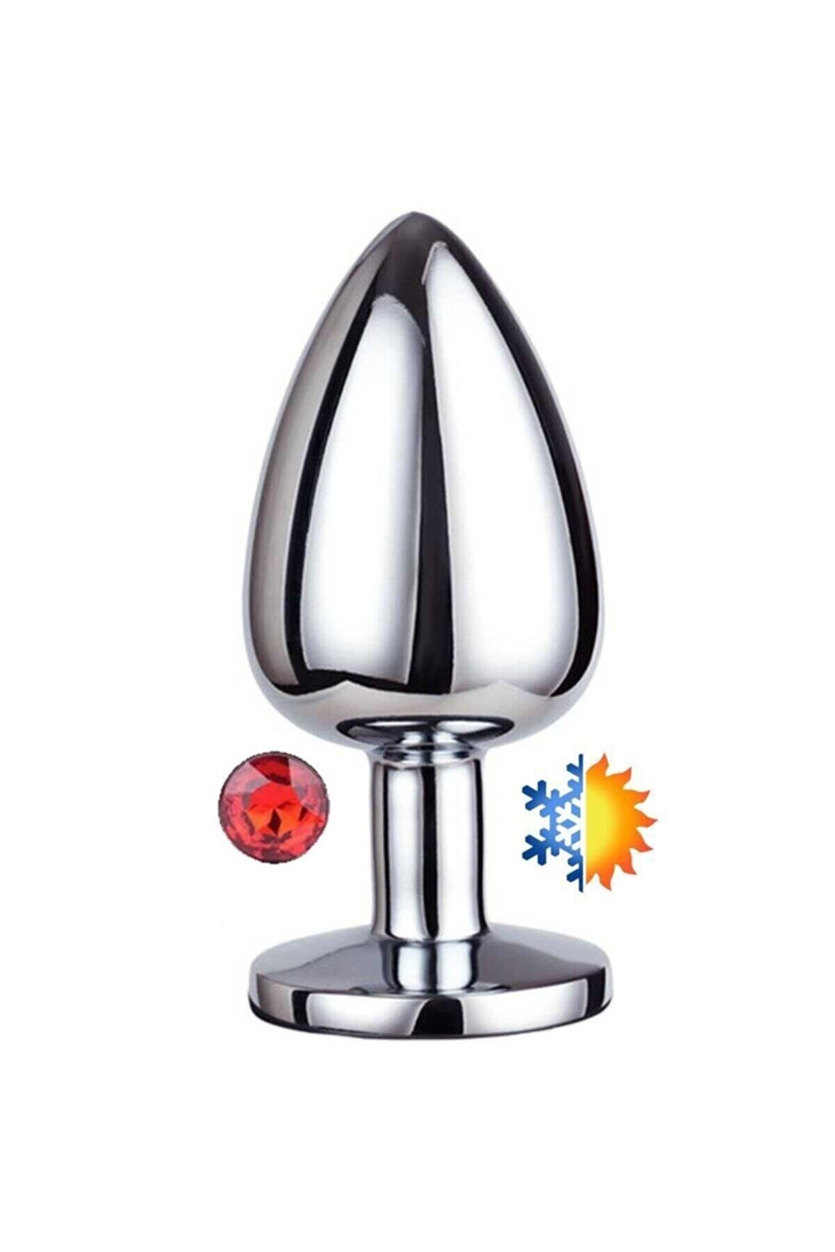 Meyrabest Medi̇um Red Anal Play Jewellery Anal Metal Plug