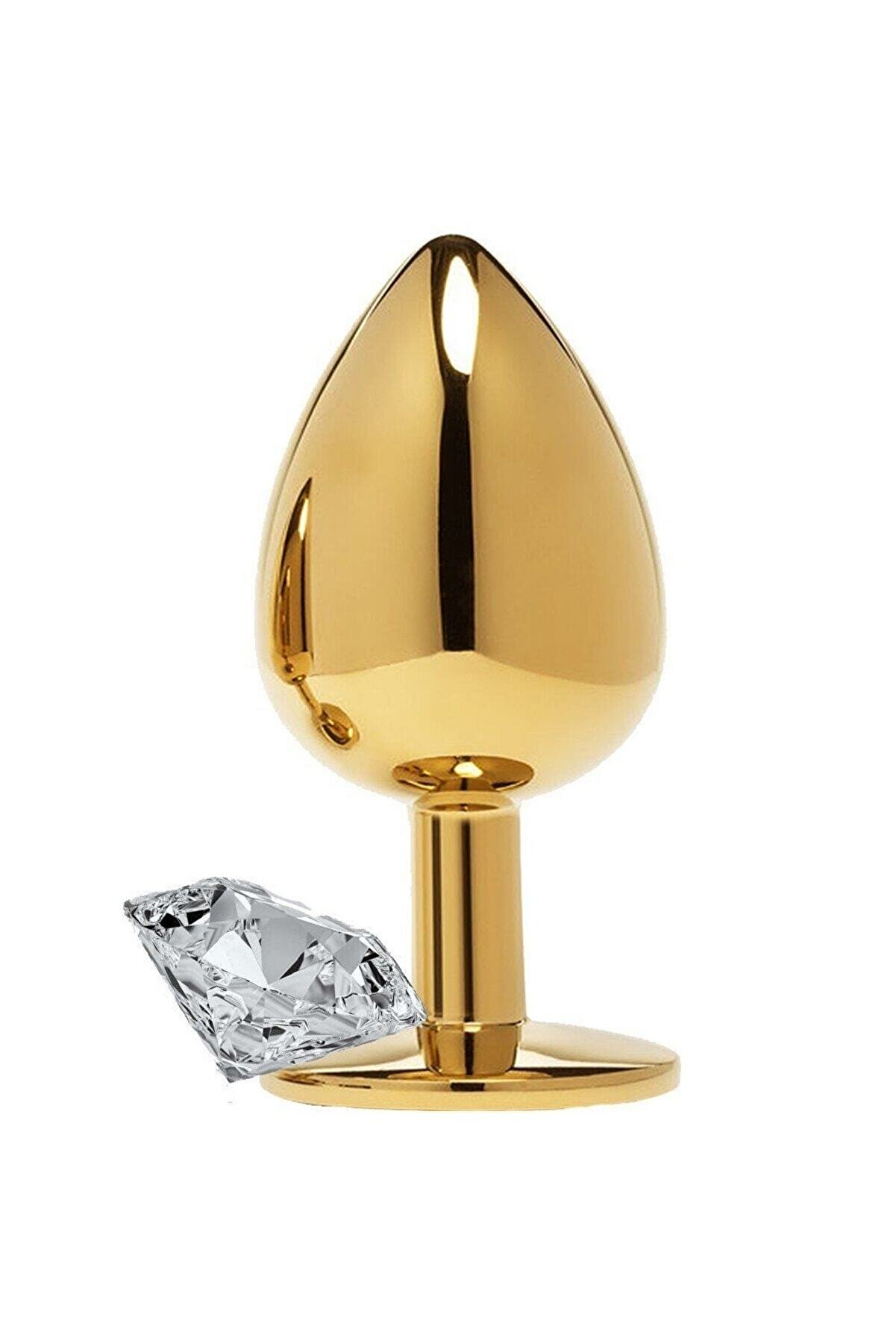 Meyrabest Medi̇um Gold Anal Play Whi̇te Jewellery Anal Metal Plug