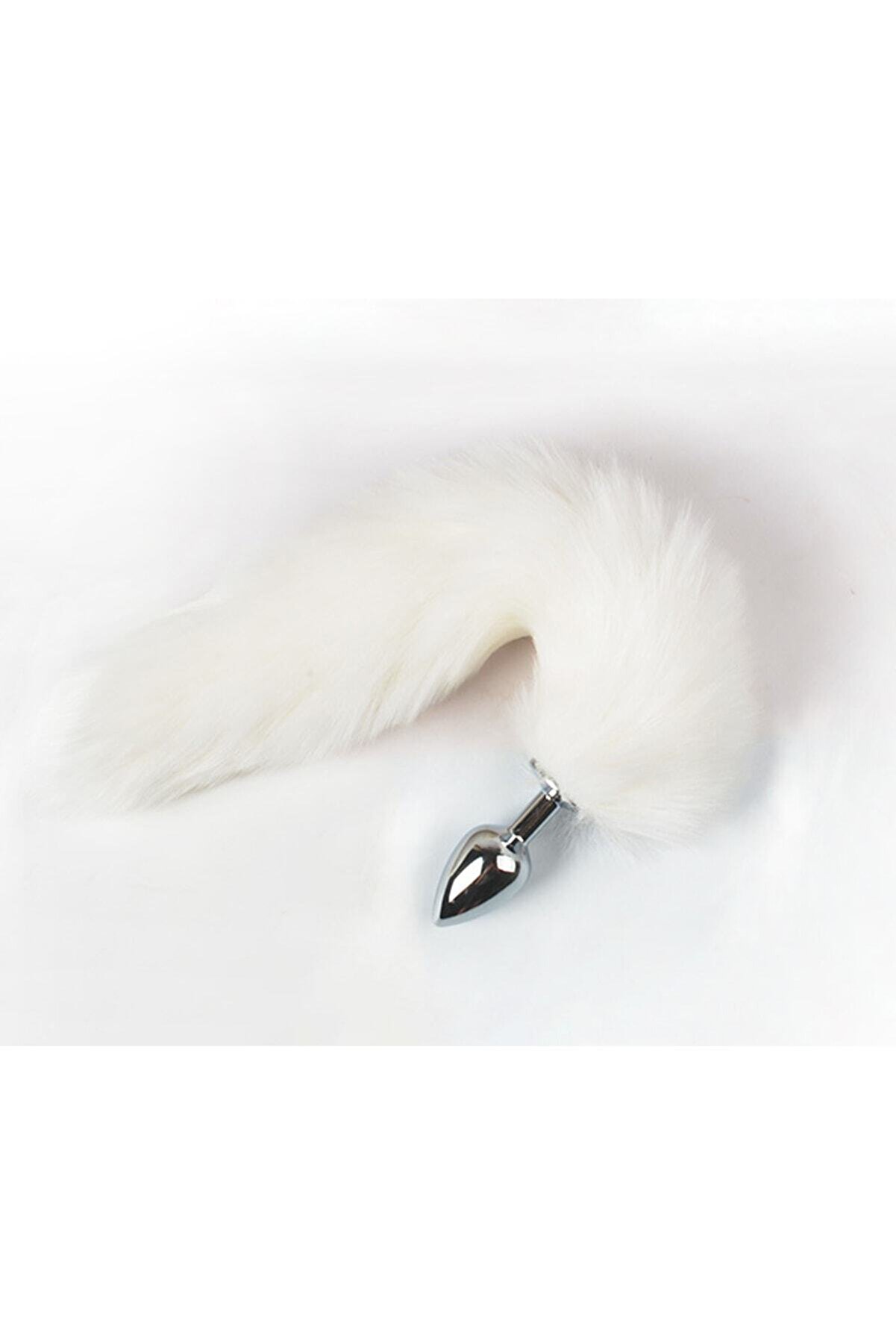 Meyrabest Inceden Kalına Doğru Tasarlanmış Beyaz Kuyruklu Metal Anal Plug