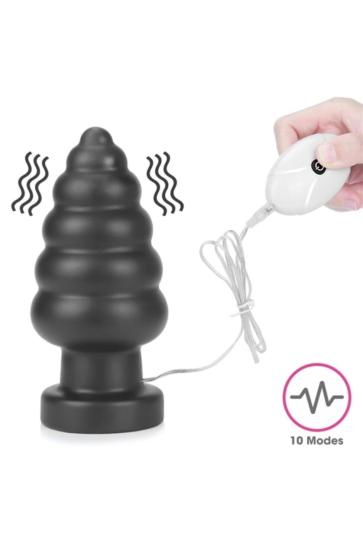 Meyrabest 7 Farklı Boğum Ile Tasarlanmış Inceden Kalına Doğru Kullanılabi̇li̇r 18 Cm Ti̇treşi̇mli̇ Anal Plug