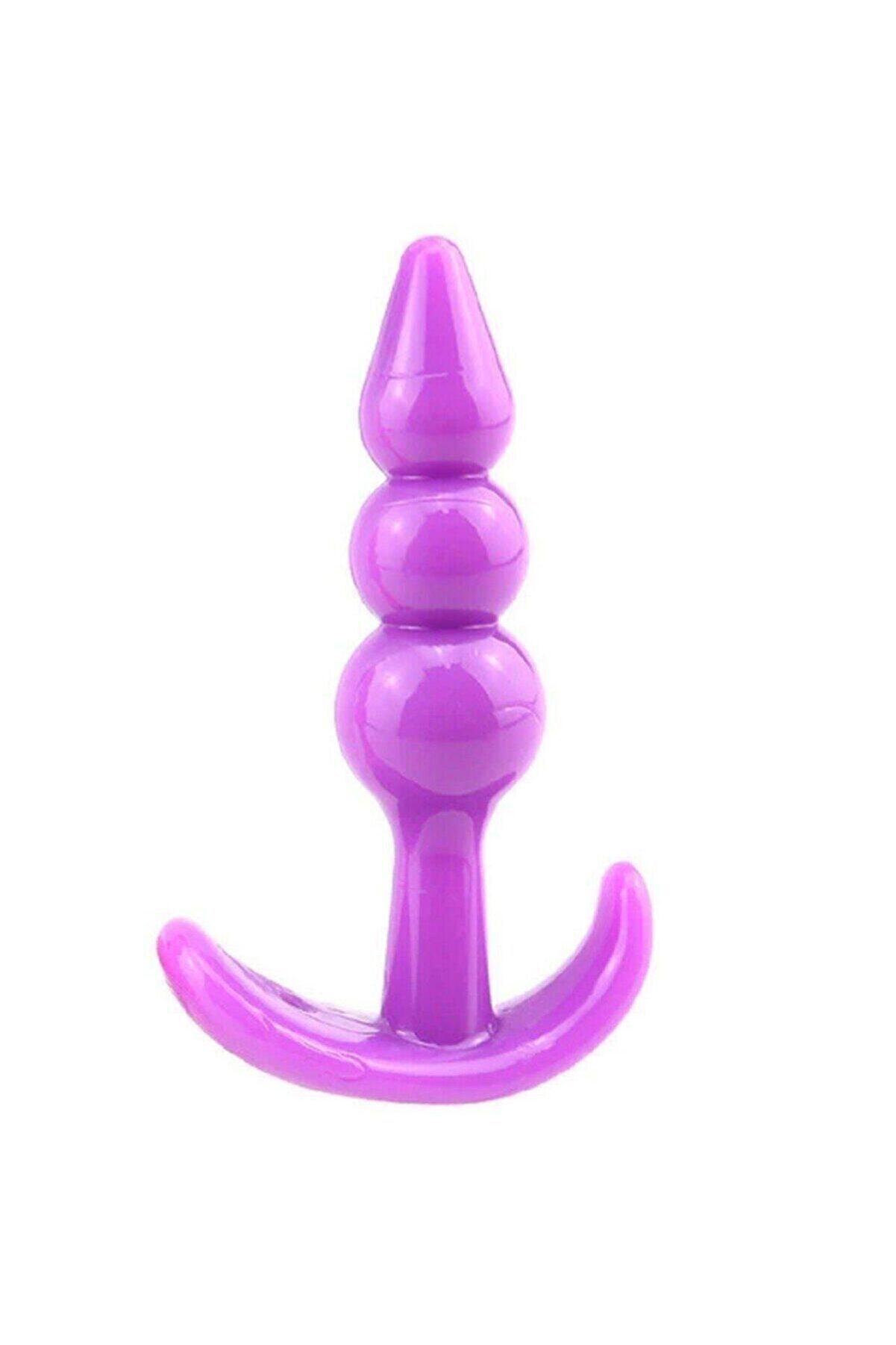 Meyrabest Exvoi̇d 3 Boğumlu Anal Alıştırıcı Si̇li̇kon Anal Plug Mor