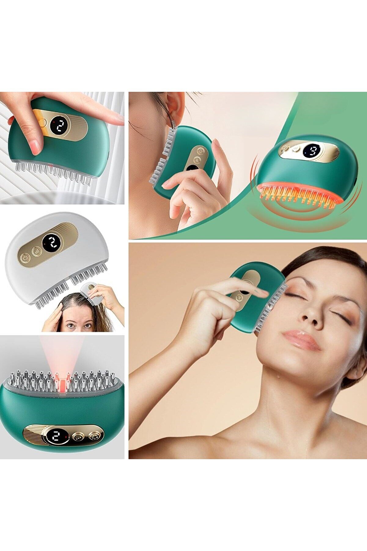 Go İthalat Akıllı Elektri̇k Akımlı Ems Ti̇treşi̇mli̇ Masaj Tarağı Kademeli̇ Y&uuml;z Masaj Aleti̇ Aparatı