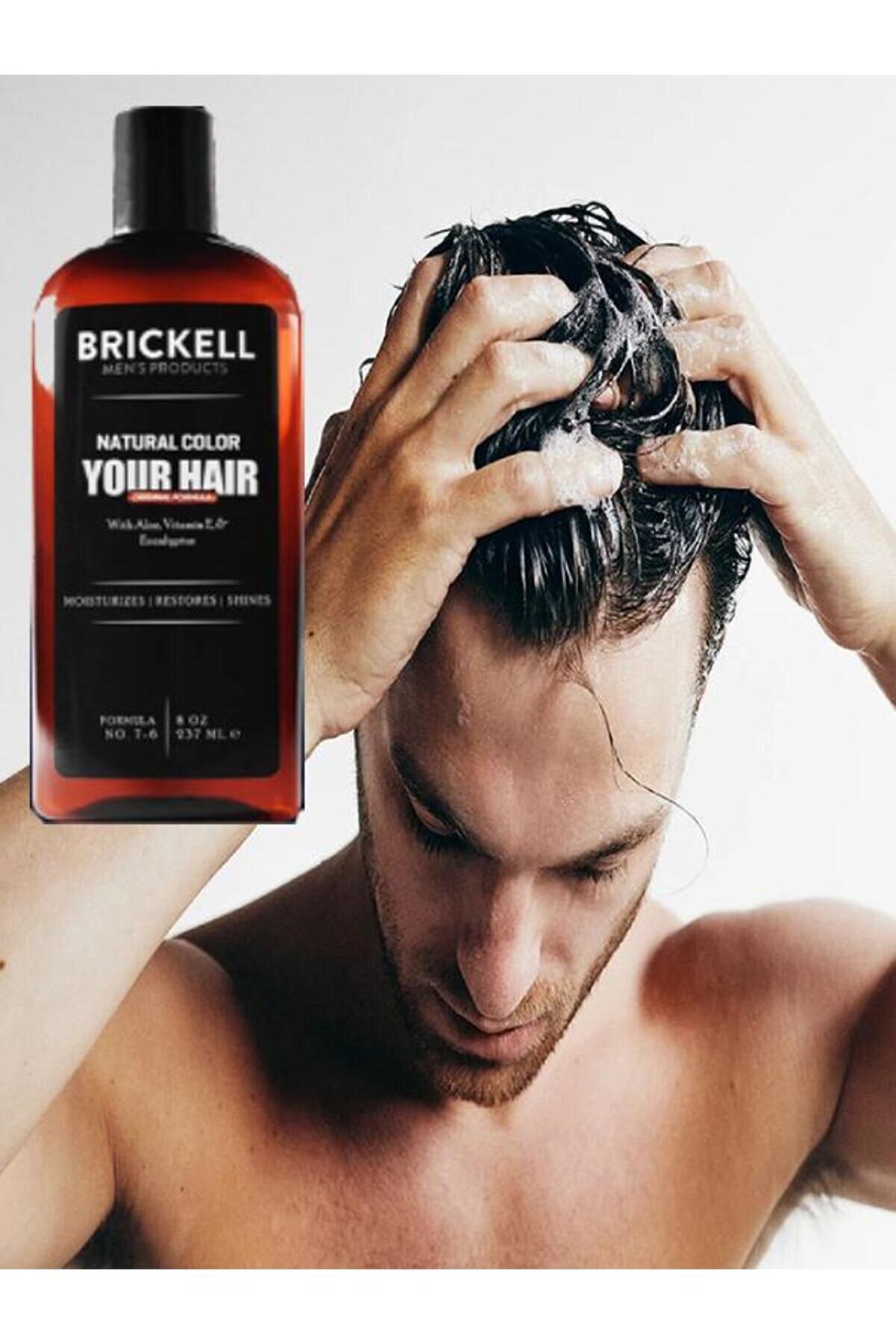 Adoi̇l Bri̇ckell Erkeklere Içi̇n Saç Sakal Beyazlık Gi̇derci̇ Renklendi̇rci̇ Bakım Şampuanı 300 Ml 2 Adet