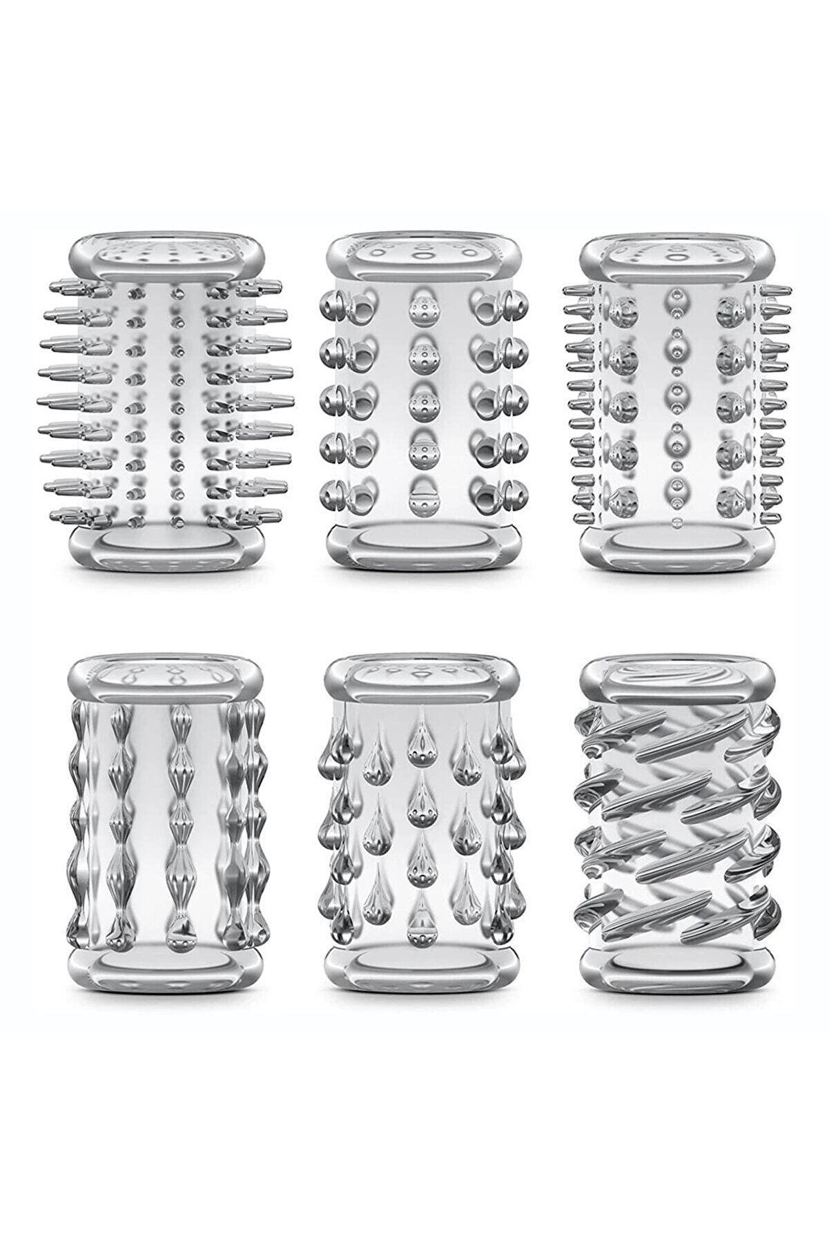 Erox Stretchy Peni̇s Sleve Set Yarım Peni̇s Kılıfı Seti̇ 6 Par&ccedil;a