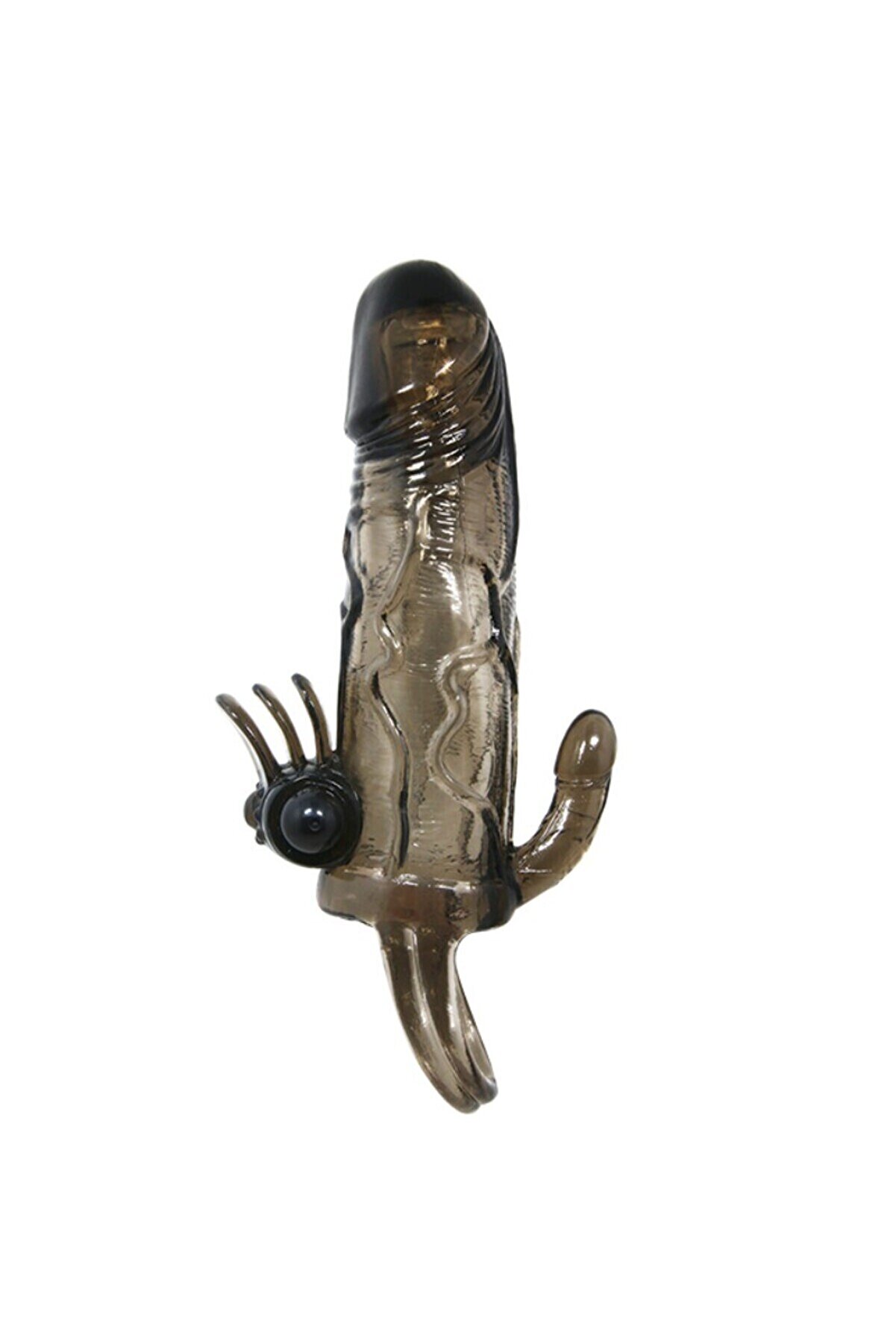 Erox Brave Man Peni̇s Sleeve Kli̇toral Ve Anal Uyarıcılı Ti̇treşi̇mli̇ Peni̇s Kılıfı Black