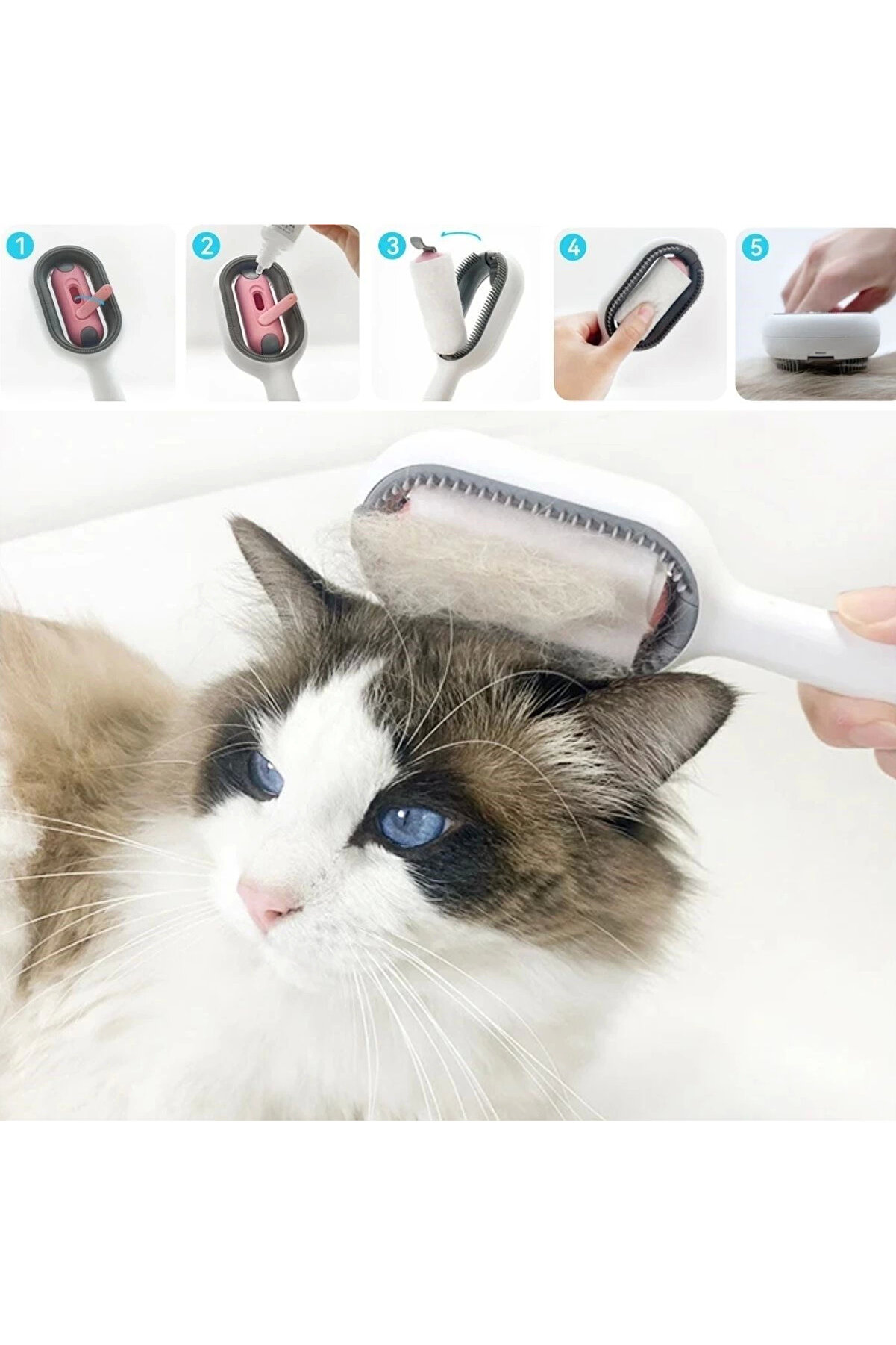 Su Hazneli̇ Kedi̇ Ve Köpek Tüyü Toplamama Fırçası Su Hazneli̇ Pet Tarağı