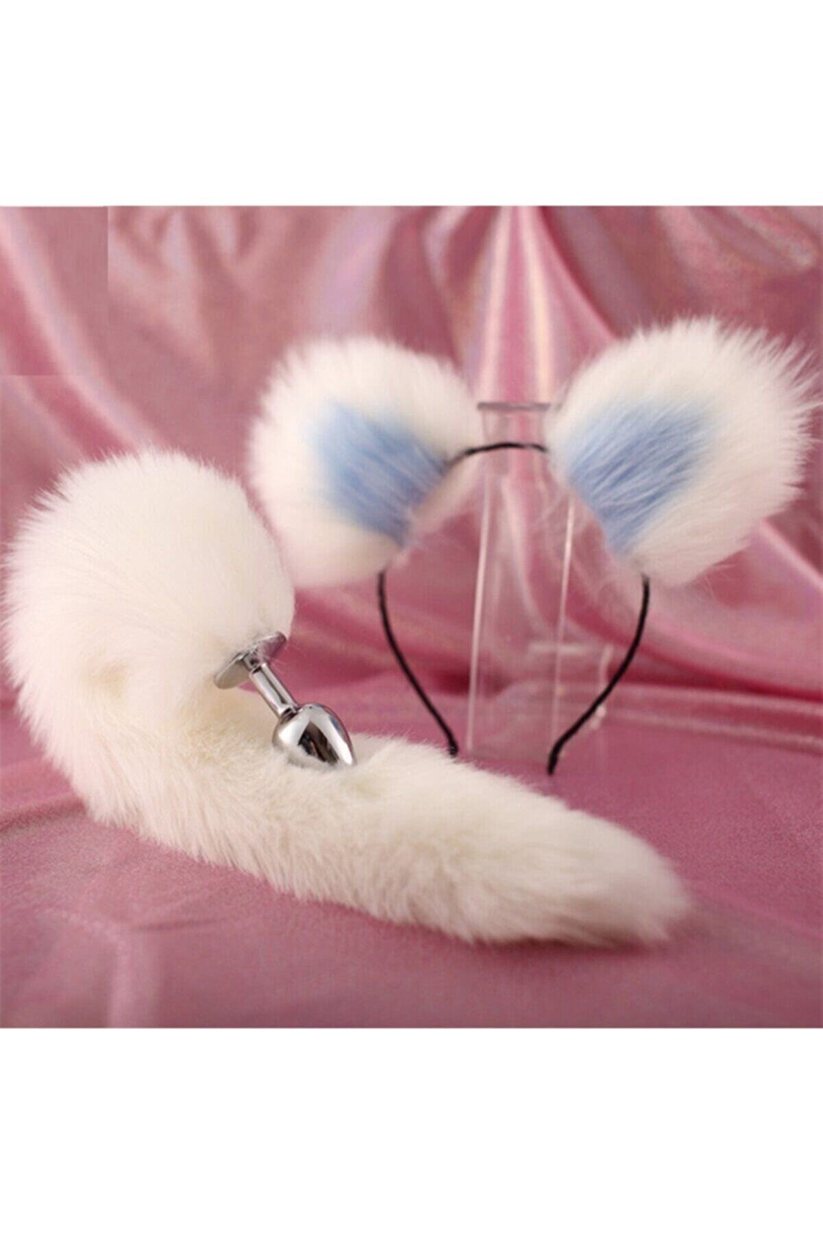 Meyrabest Small Fox Tai̇l Crown Blue Metal Kuyruklu Anal Plug