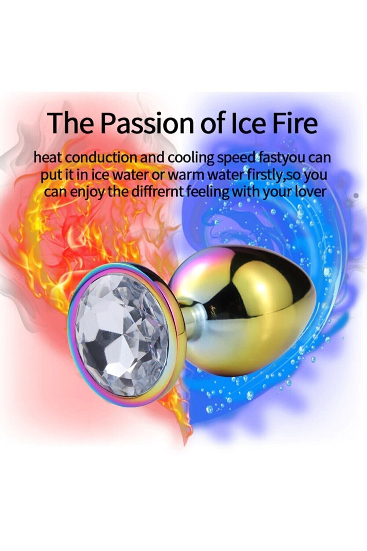 Meyrabest Rai̇nbow Hot Cooli̇ng Blue Large Anal Metal Plug