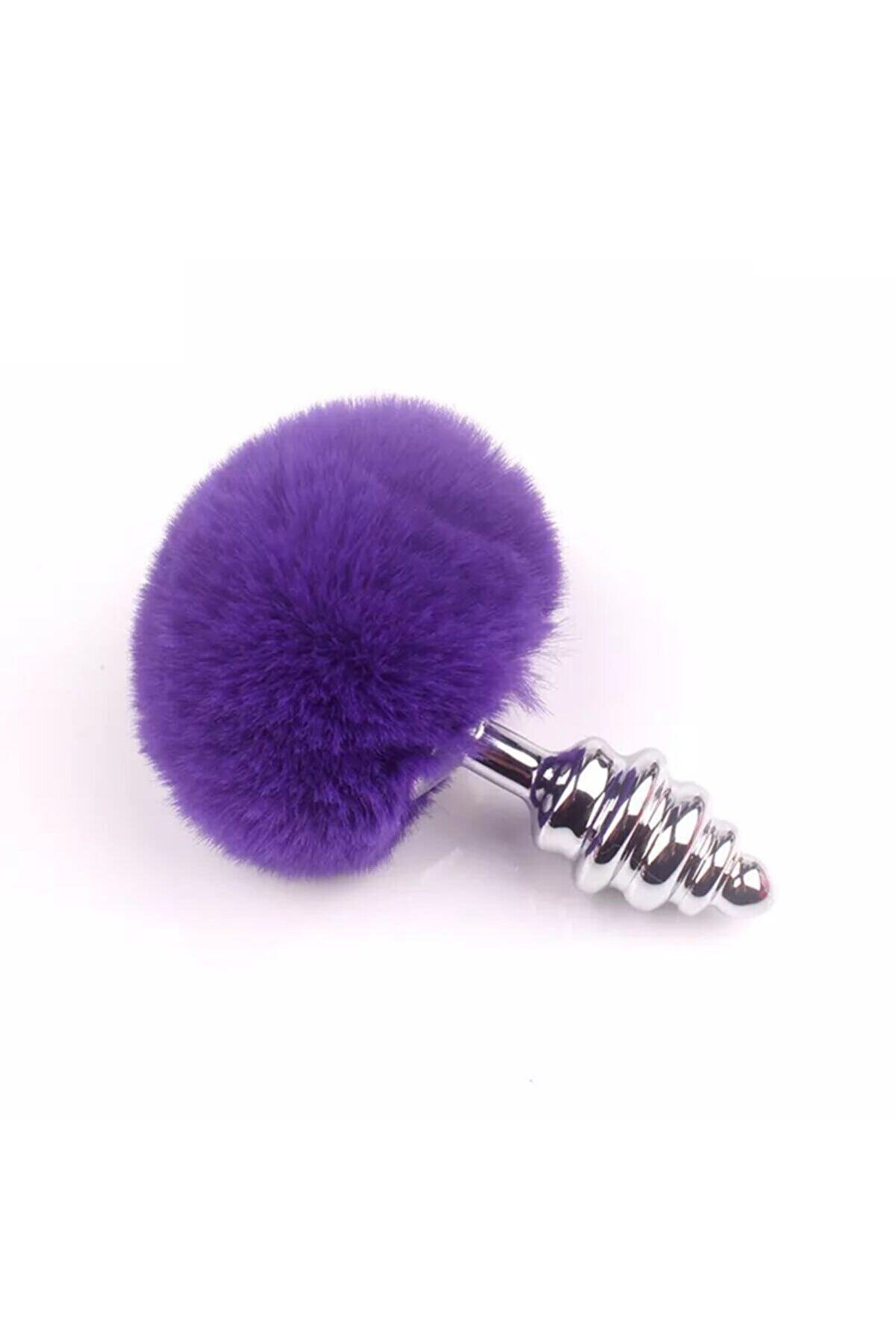 Meyrabest Rabbi̇t Tai̇l Purple Boğumlu Metal Anal Plug