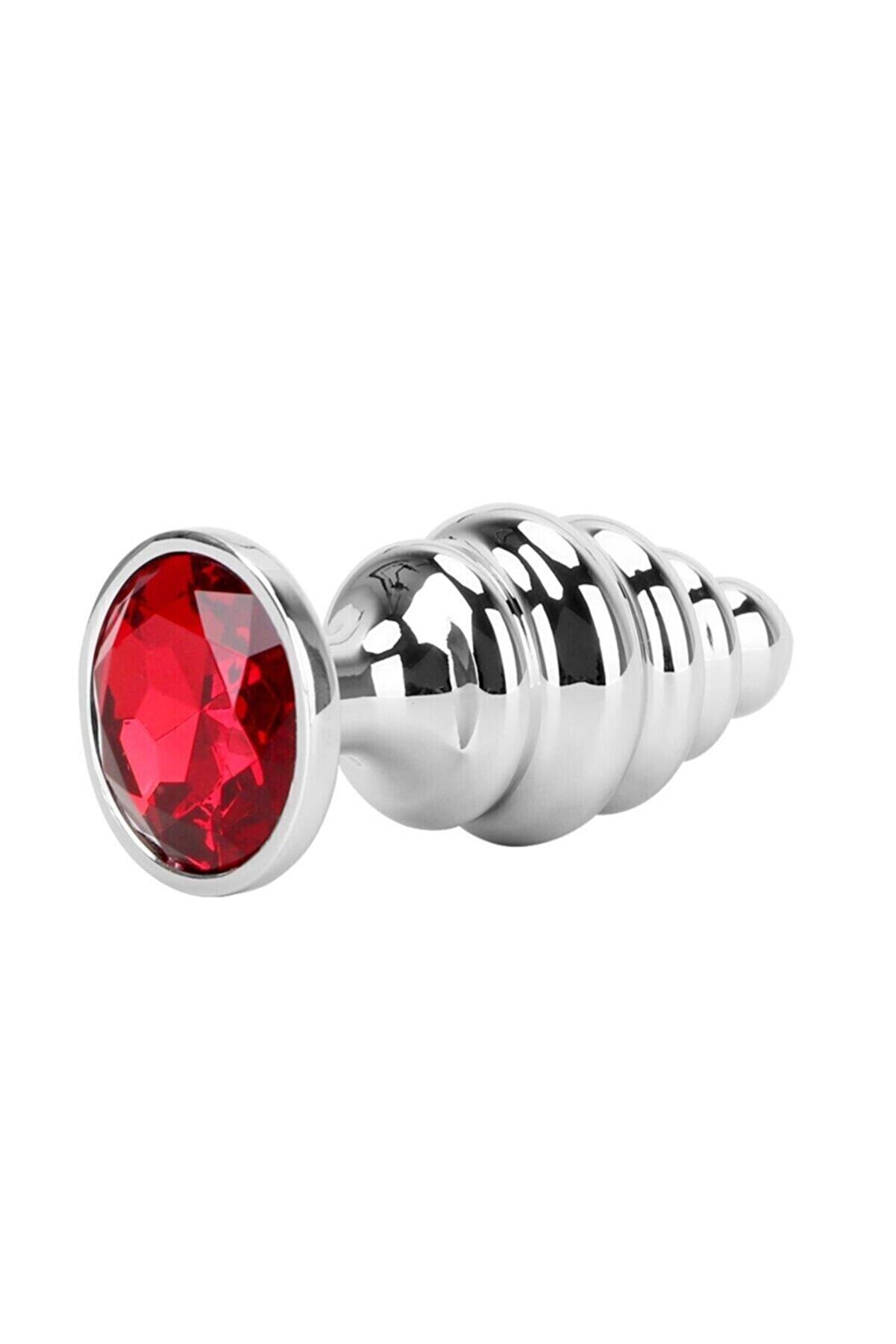 Meyrabest Medi̇um Knotty Boğumlu Red Jewellery Anal Metal Plug