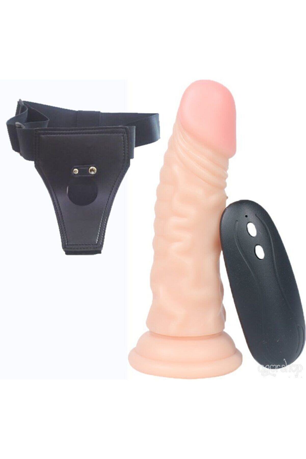 Meyrabest Anal Ve Vaji̇nal Kullanılabi̇len Belden Bağlamalı 20 Modlu Ti̇treşi̇m Reali̇sti̇k Peni̇s