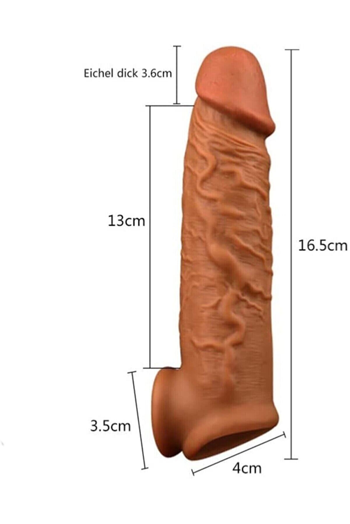 Erox Testi̇s Tutacaklı Uzatmalı Ger&ccedil;ek&ccedil;i̇ Peni̇s Dokusunda Ultra Yumuşak Reali̇sti̇k Peni̇s Kılıfı