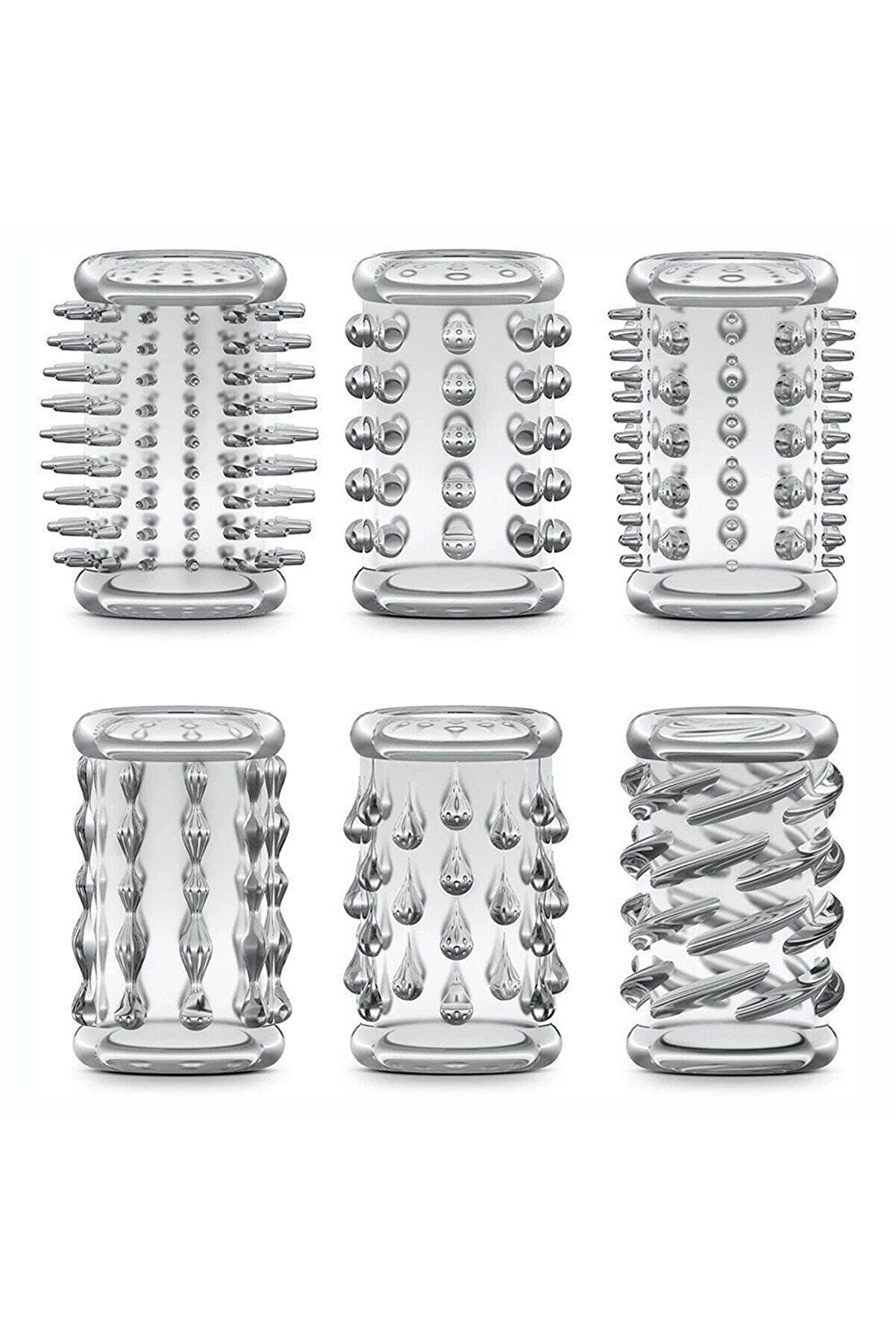 Erox Stretchy Peni̇s Sleve Set Yarım Peni̇s Kılıfı Seti̇ 6 Par&ccedil;a