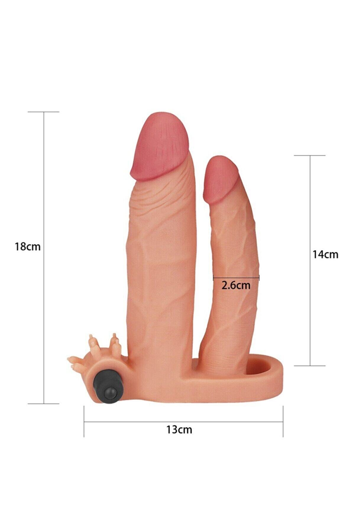 Erox 2.5 Cm Uzatmalı Double Kılıfı+Jel 19 Cm